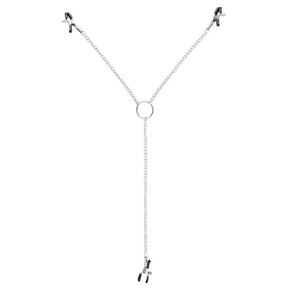 Adjustable Nipple Clamps with Soft Rubber Tips - 3-Piece Metal BDSM Bondage Set for Couples & Sensual Play - Perfect for Beginners & Advanced Users (Bedroom, Spice Up Relationships, Adult Fantasy Exploration)
