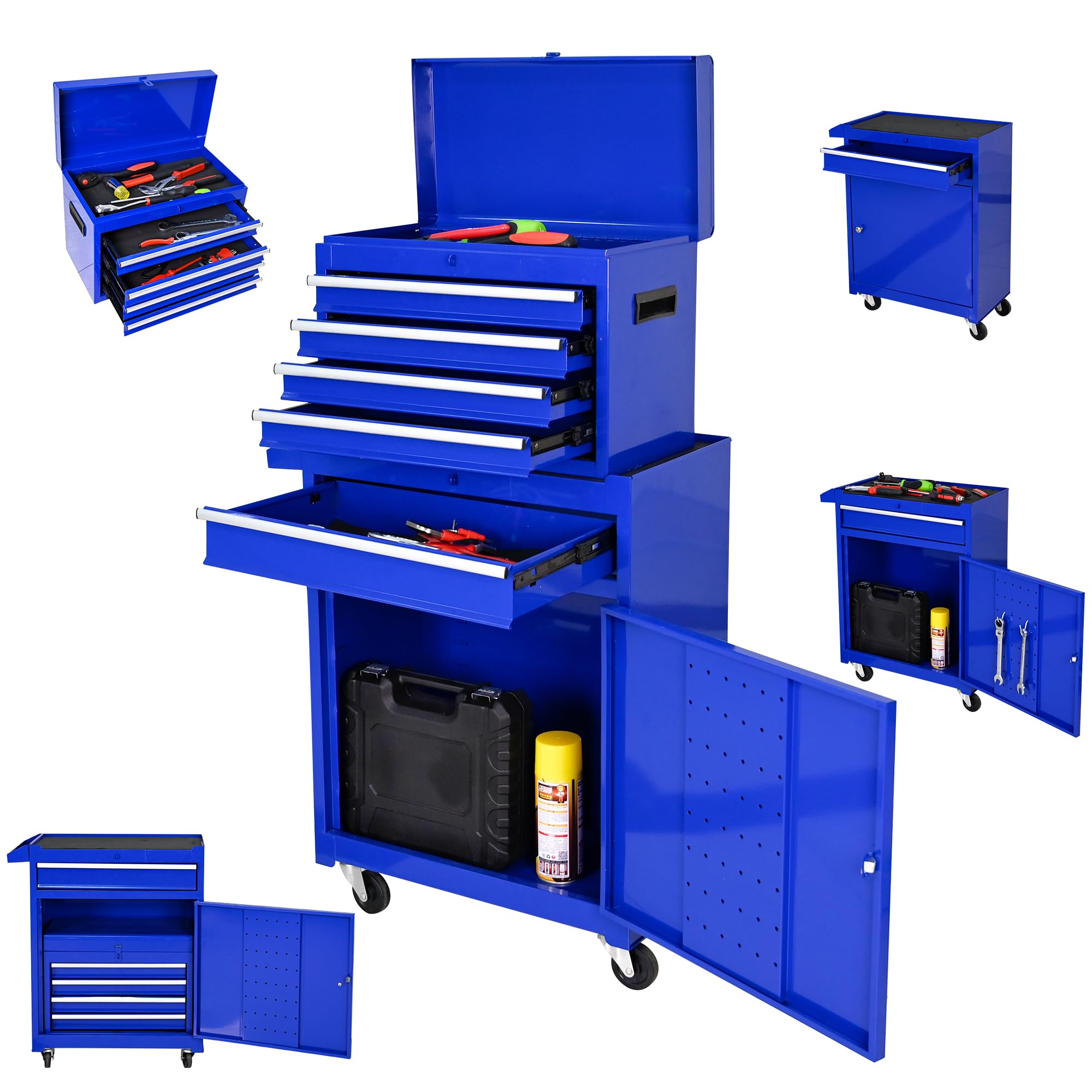 **CuisinSmart 5-Drawer Rolling Tool Chest with Wheels - Portable High-Capacity Tool Organizer for Garage, Workshop & DIY Projects | Perfect for Home Repairs, Automotive Tools & Craft Storage**