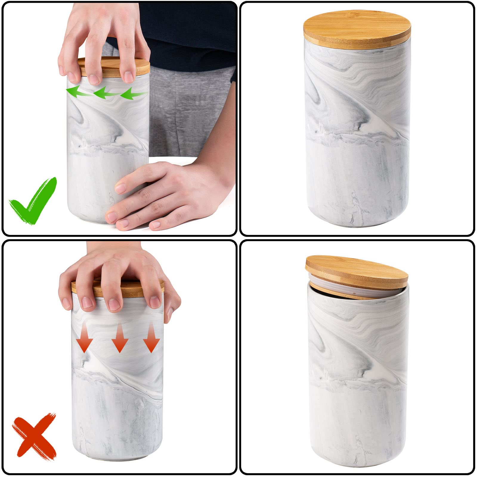 Premium Ceramic Coffee Canister with Airtight Lid - Kitchen Food Storage Container for Ground Coffee, Tea, Sugar & Spices - Ideal for Pantry Organization & Countertop Display