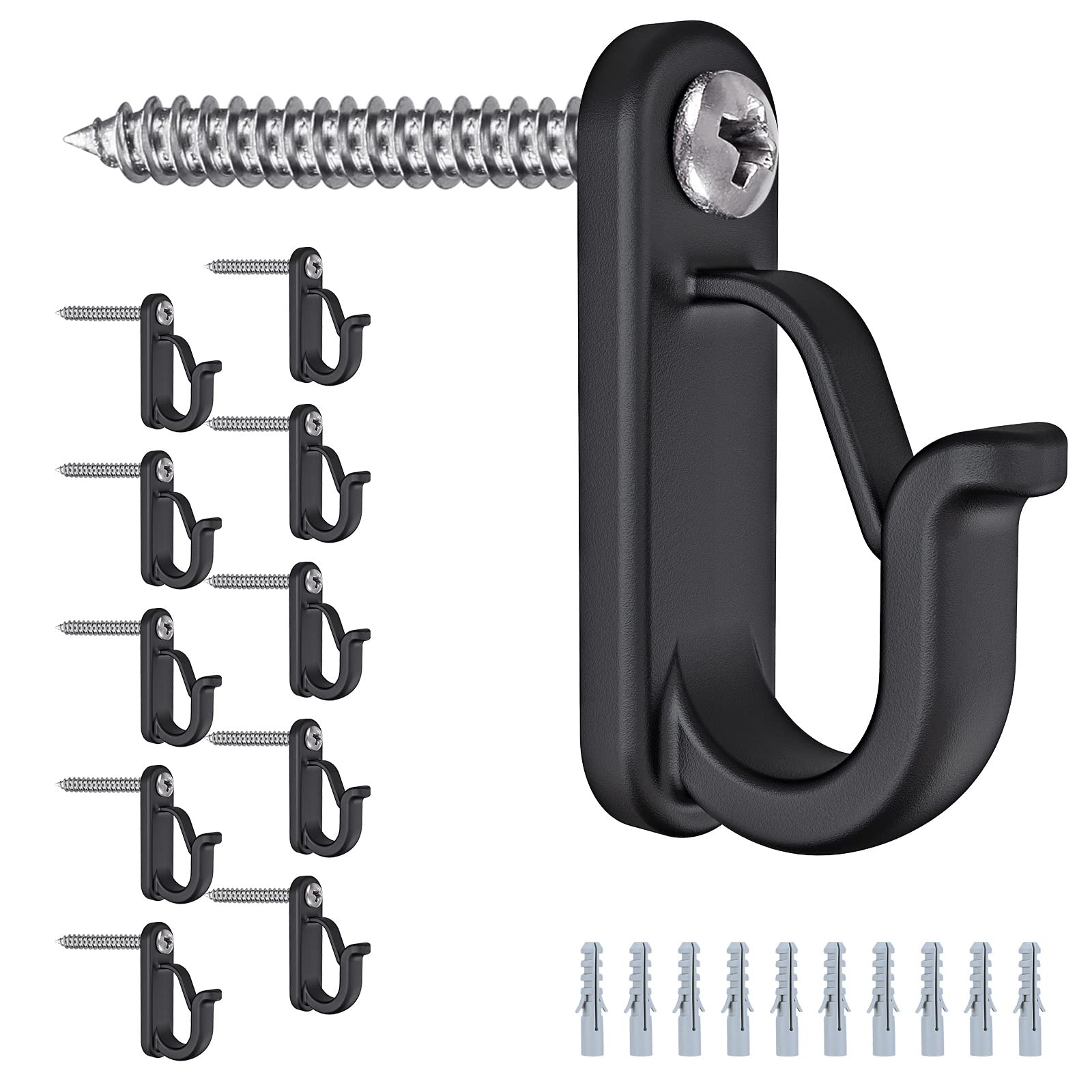 BeneLabel 10-Pack Screw-in Hooks for Outdoor String Lights - Heavy Duty Hanging Hooks for Christmas Decor, Gazebo, Plants, Wind Chimes & Birdcages - Perfect for Fairy Lights, Lanterns & Home Decor