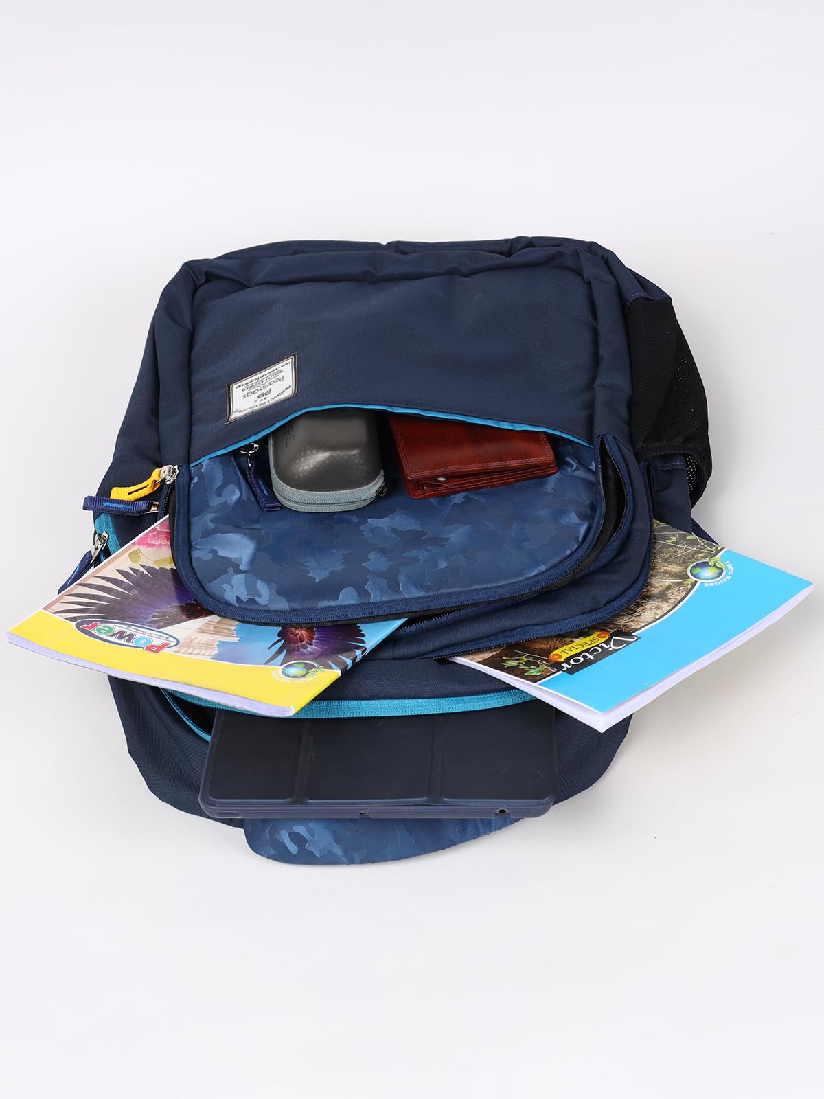 PB Pearl Bags 3-Compartment Polyester Blue Unisex Backpack - Lightweight Travel Backpack for School, Work & Outdoor Adventures