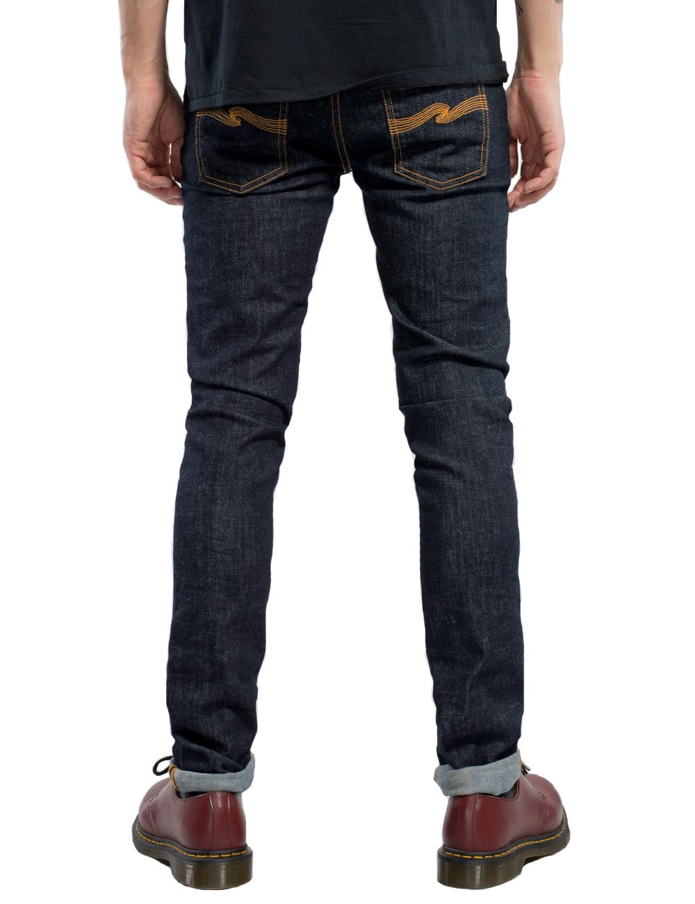 Nudie Jeans Men's Slim Fit Stretch Denim Jeans in Rinsed Twill - Comfortable & Stylish for Everyday Wear and Casual Outfits