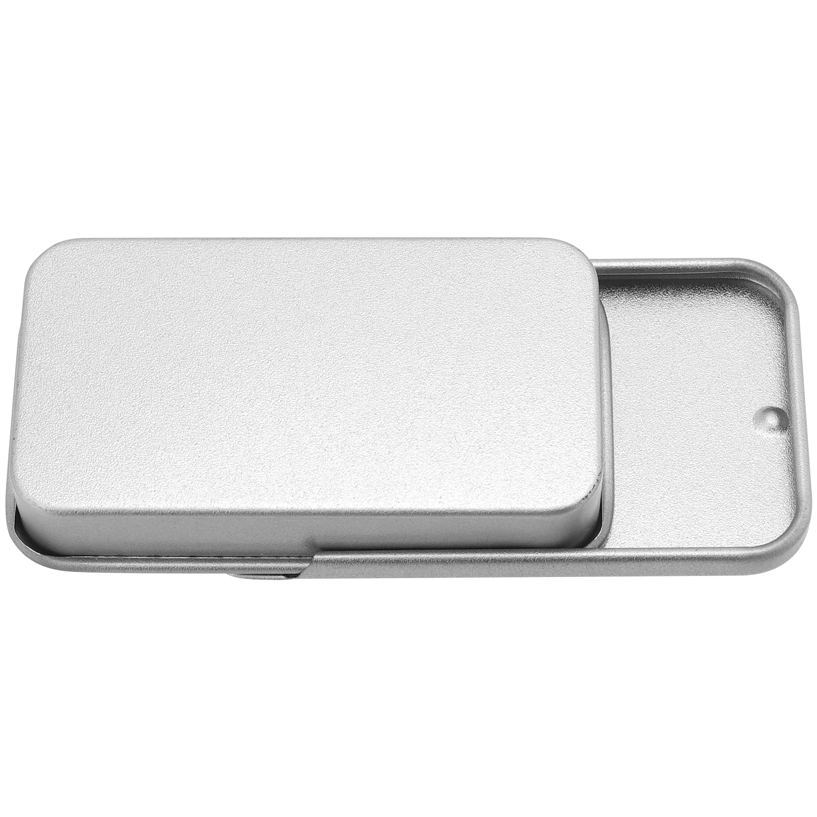 30 Pack Small Silver Metal Tin Containers with Slide Lids - 0.43x2.36x1.34 Inch Rectangular Storage Boxes - 0.5 oz Mini Tins for DIY Crafts, Jewelry Making, Candle Storage, Party Favors & Travel Organizer - Perfect for Beads, Pins, Spices & Essential Oils