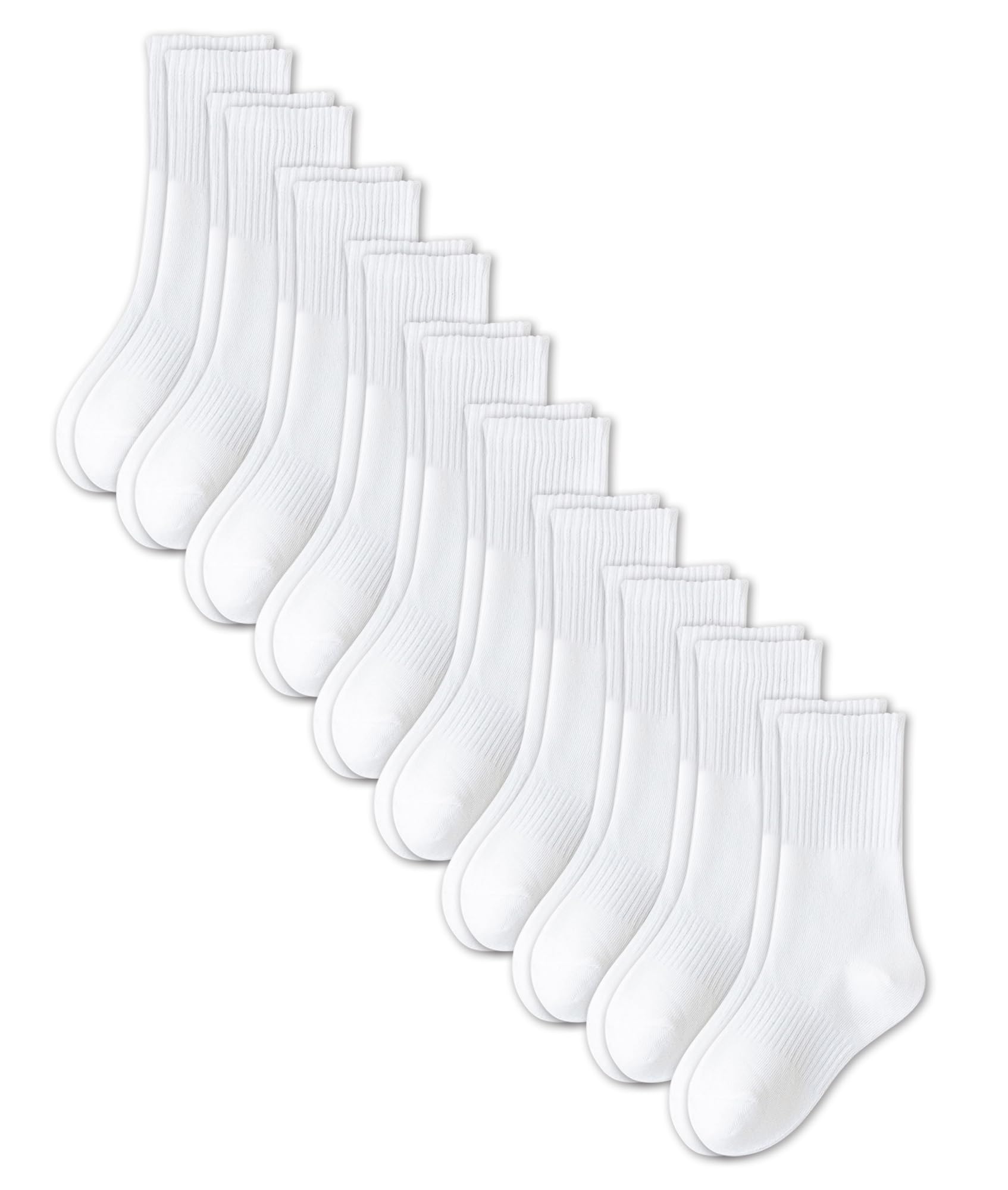 Pareberry 10 Pairs Soft Cotton Crew Socks for Boys & Girls - Seamless Toe Comfortable School Socks for Everyday Wear, Uniforms & Playtime