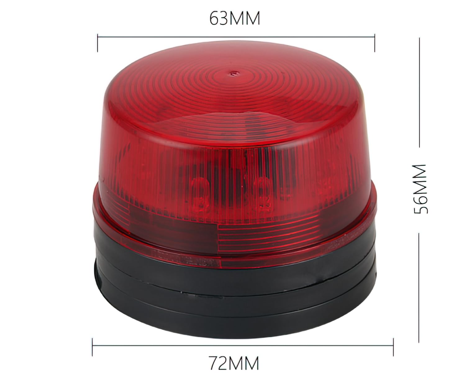 Lelukee 2-Pack 12V Red LED Strobe Beacon Light - Waterproof Flashing Warning Light for Snow Plow, Construction, Emergency Vehicles, Home Security & Outdoor Work Safety (DC 12V, Red) - Perfect for Roadside Emergencies, Nighttime Visibility & Hazard Warning Signals