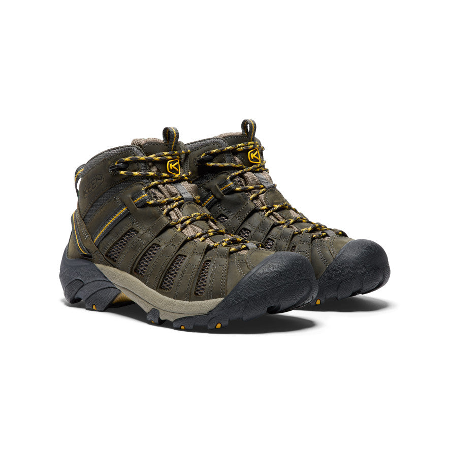 Men's Voyageur Mid Hiking Boots - Waterproof & Lightweight for Outdoor Adventures (Raven/Tawny Olive) | Perfect for Trail Hiking, Camping & Backpacking