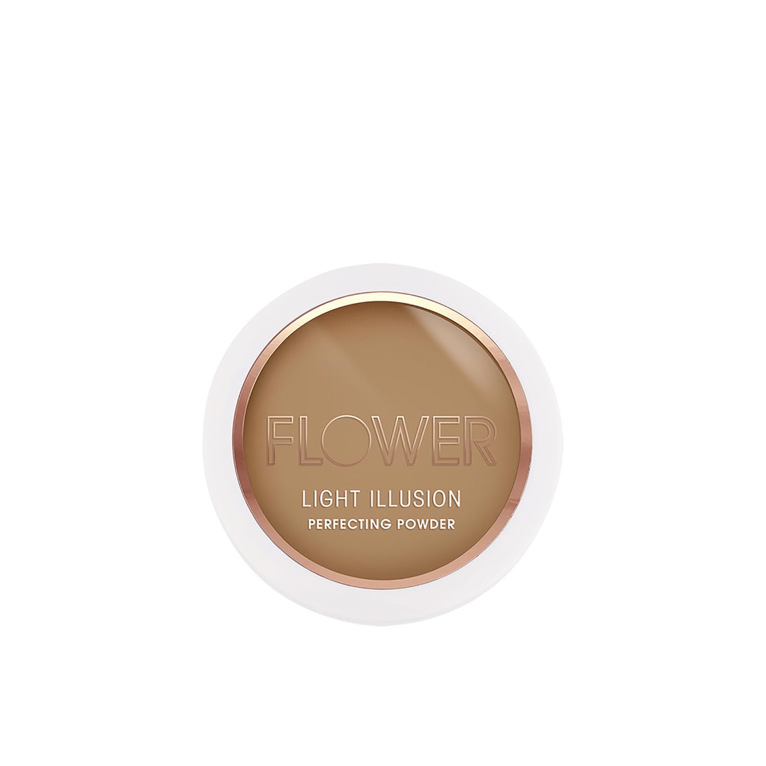FLOWER Beauty By Drew Barrymore Light Illusion Perfecting Powder - Medium Coverage Powder Foundation & Setting Makeup with Natural Glow Finish - Includes Mirror & Sponge (Mocha) - Ideal for Everyday Wear & Touch-Ups On-The-Go
