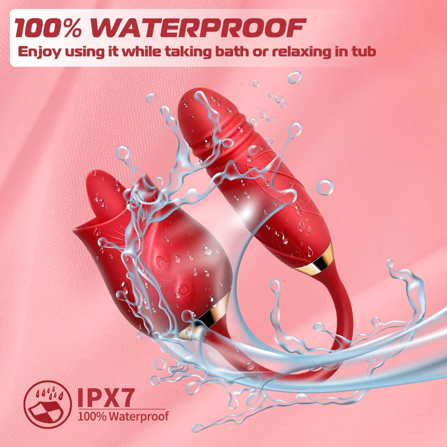 10-Speed Waterproof Electric Rose Sucking Toy for Women - Automatic Tongue Stimulator, Quiet & Discreet Adult Toy for Valentine's Party, Couples Play & Solo Pleasure (Model BZ1865)