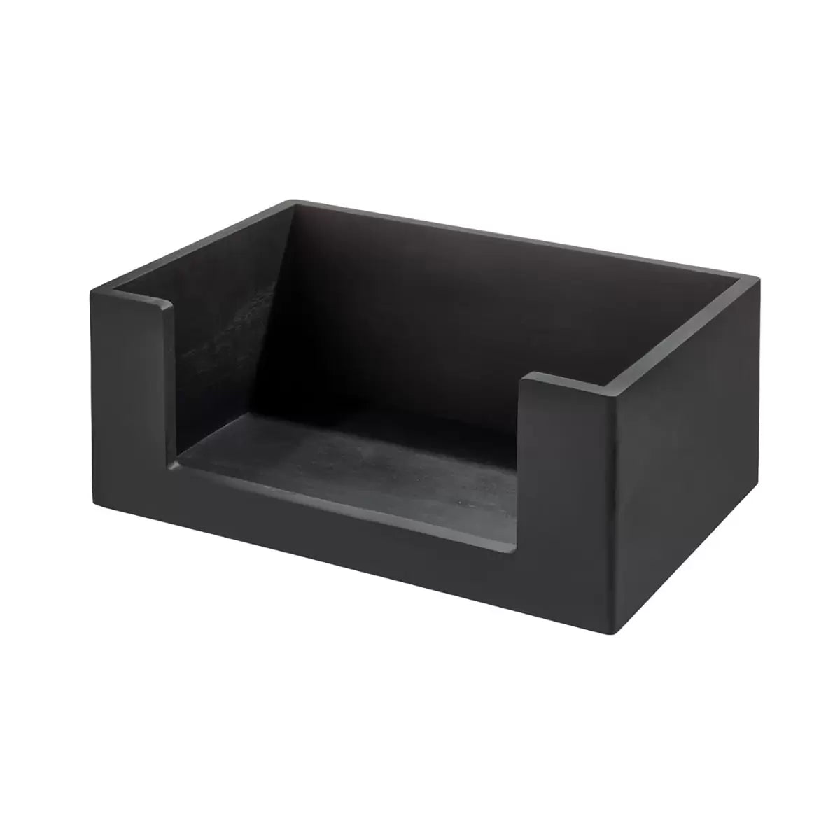Large Wooden Open Front Storage Bin by iDesign - The Home Edit - Black - Perfect for Closet Organization, Bathroom Storage & Home Decor