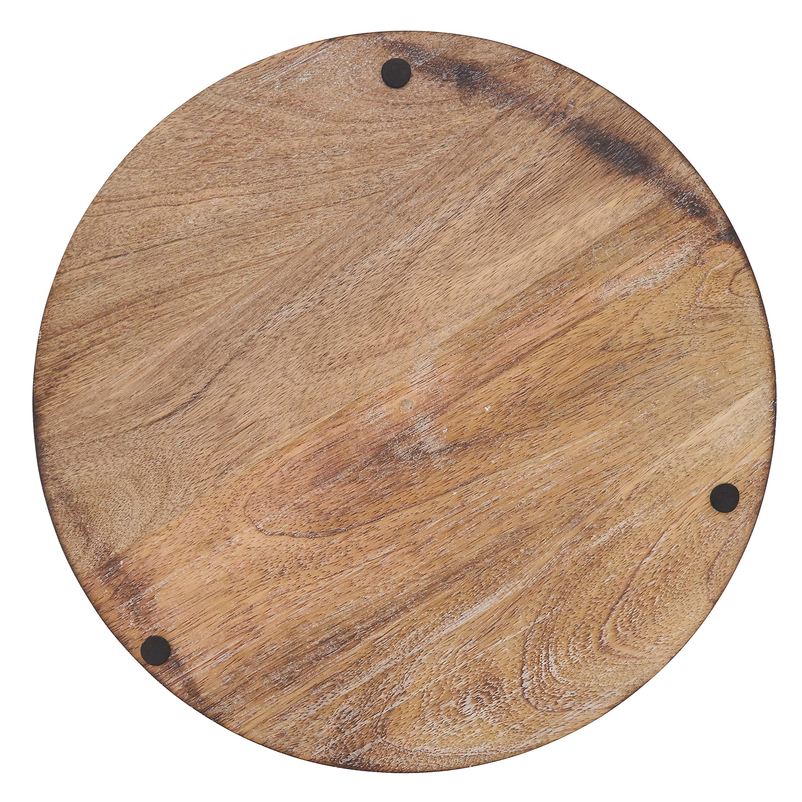 Wooden Charger Plates Set of 4 - Tan Wood Decorative Dinner Plates for Wedding, Party & Formal Dining Table Decor