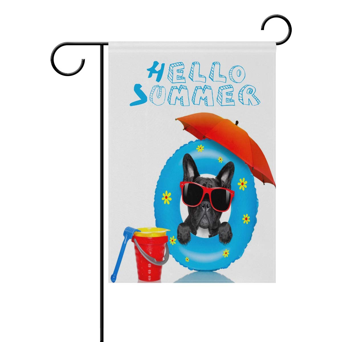 MOYYO 12x18 Inch Double Sided French Bulldog Summer Beach Garden Flag - Outdoor Decorative Yard Flag for Patio, Lawn & Home Decor | Perfect for Summer Welcome, Backyard Parties & Seasonal Outdoor Decorations