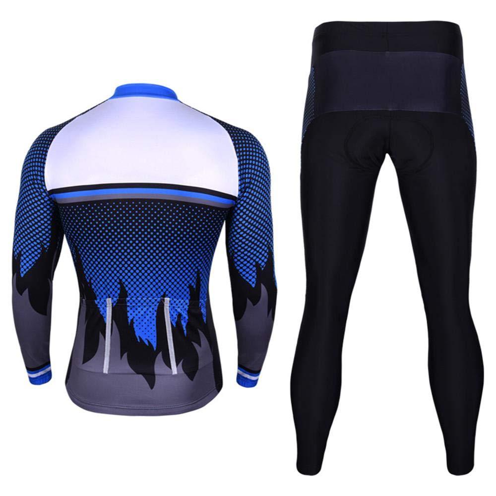 Men's Pro Cycling Jersey Set - Long Sleeve Quick Dry Bike Shirt & Bib Shorts with 9D Padding - Breathable Performance Cycling Outfit for Road Biking, Mountain Biking & Training