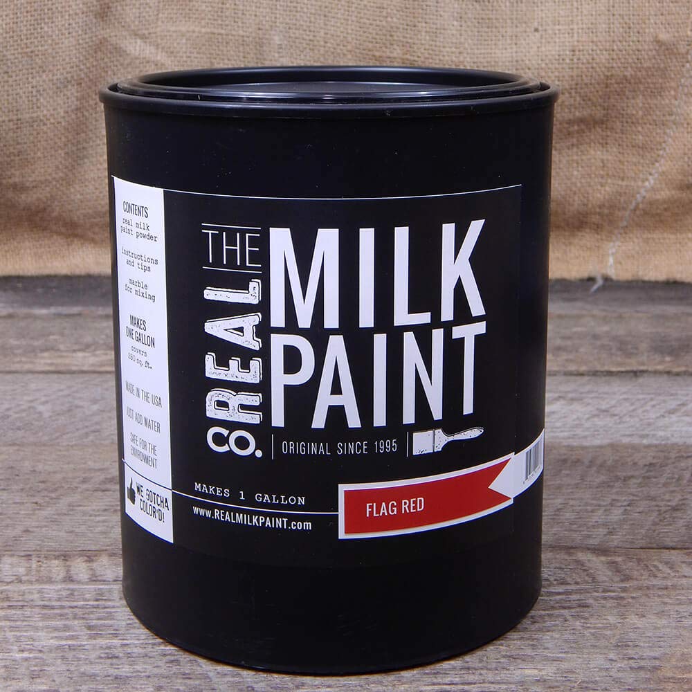 Real Milk Paint - Water-Based Organic Matte Paint for Wood Furniture, Cabinets, Walls, Brick & Stone | VOC-Free, Non-Toxic | Flag Red 1 Gallon | Perfect for DIY Home Renovation & Eco-Friendly Furniture Restoration