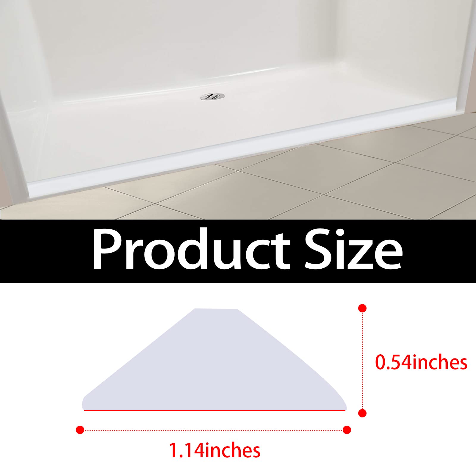Raycity Collapsible Shower Threshold Water Dam Barrier - 39 Inch White Shower Door & Kitchen Water Strip for Wet/Dry Separation - Perfect for Bathroom, RV & Kitchen Water Leak Prevention