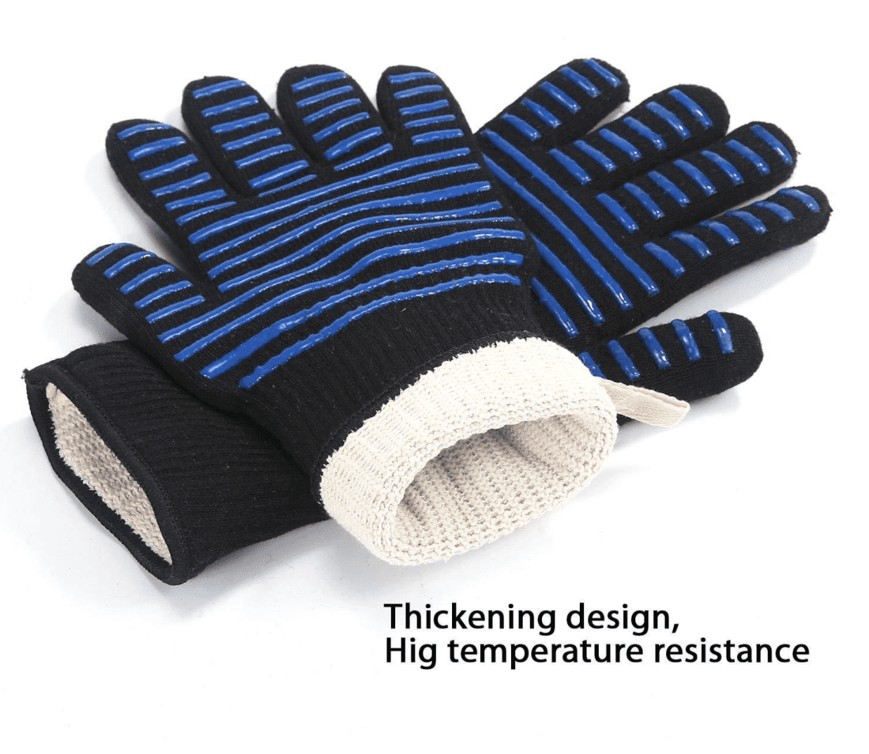 Heat Resistant Gloves - 1 Pair Red Oven Mitts for Cooking, Baking & Grilling - High Temperature Protection for Kitchen & BBQ Use