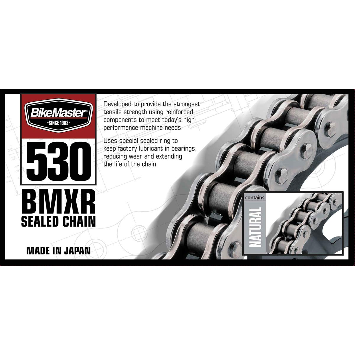 BikeMaster 530 BMXR Series X-Ring Chain 530x102 - High Performance BMX & Dirt Bike Chain for Racing & Off-Road Riding