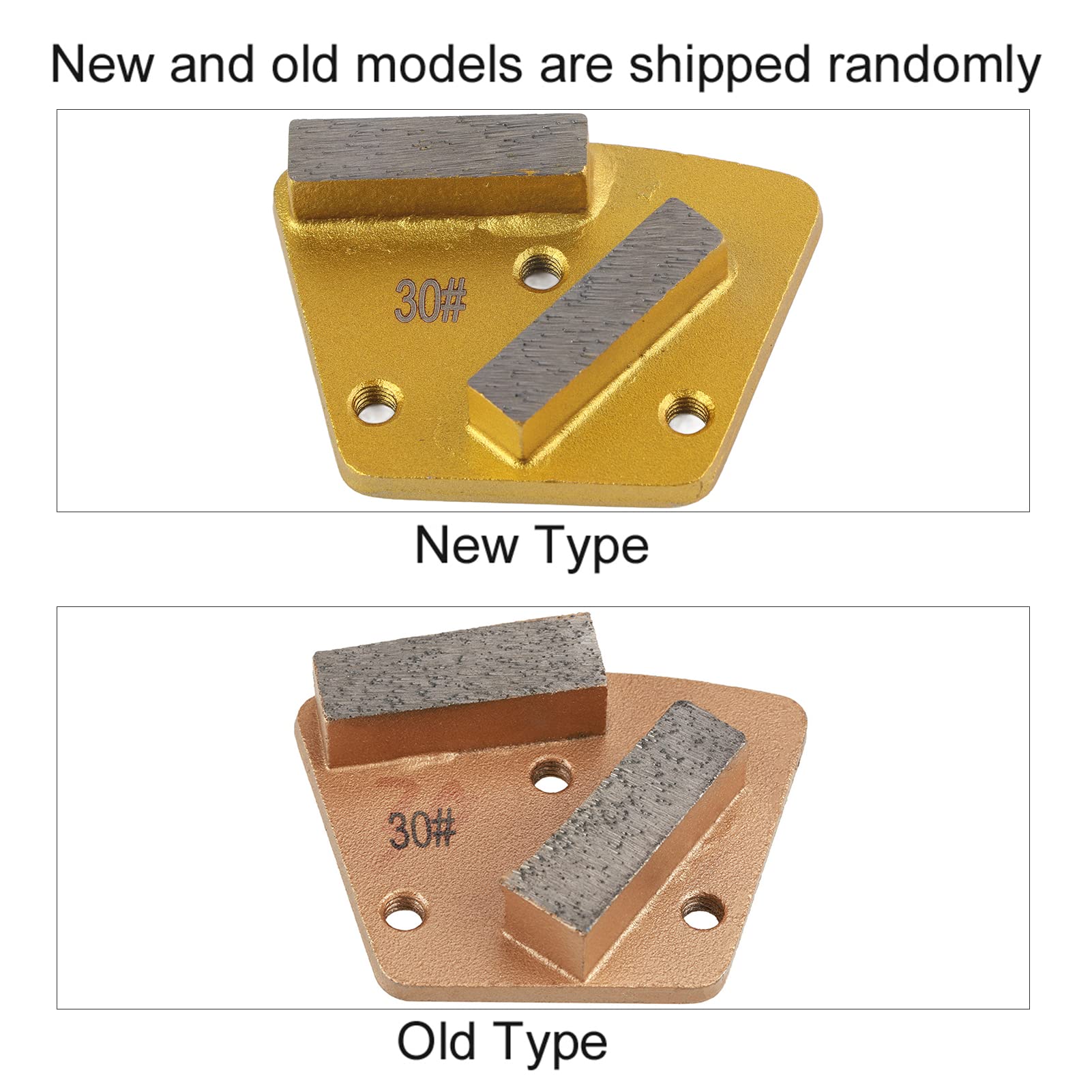 Walfront Trapezoid Concrete Grinding Disc Pad - 4 Inch Diamond Grit 30 for Angle Grinder, Bench Grinder & Die Grinder - 3 Hole Design with 2 Straight Teeth for Smooth Concrete Surface Finishing | Perfect for Floor Polishing, Countertop Resurfacing & DIY Construction Projects