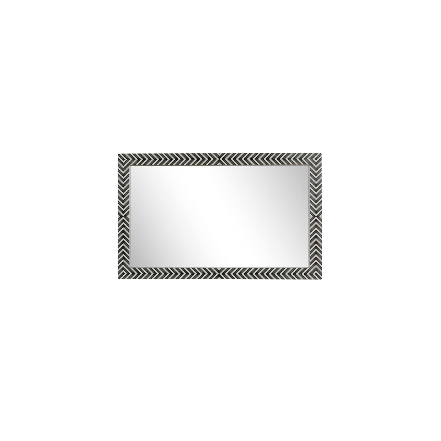 Modern Chevron Glass Mirror 48x30 - Elegant Home Decor for Bathroom & Living Room