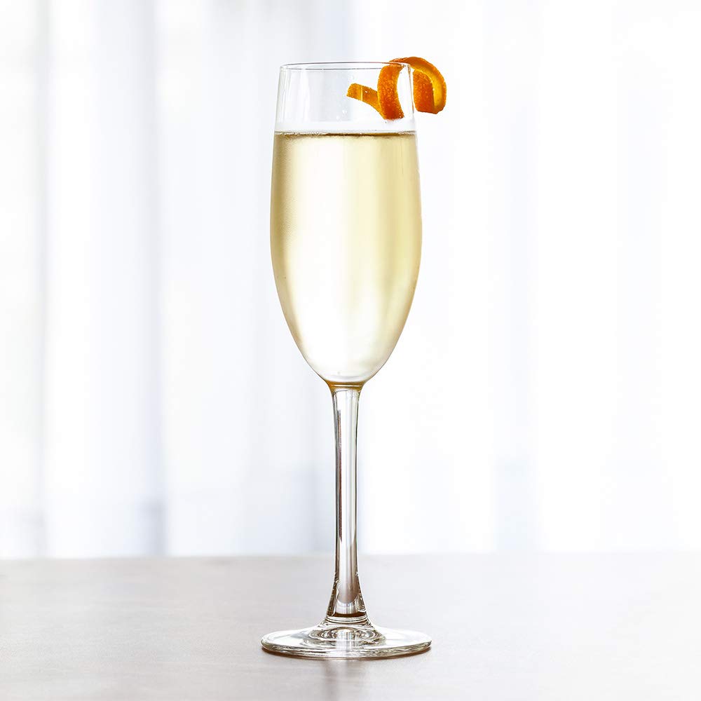 Restaurantware 8.5 oz Champagne Flutes Set of 12 - Premium Crystal Glassware with Laser-Cut Rim, Dishwasher Safe Stemware for Wine & Sparkling Beverages - Perfect for Weddings, Parties, and Elegant Dining