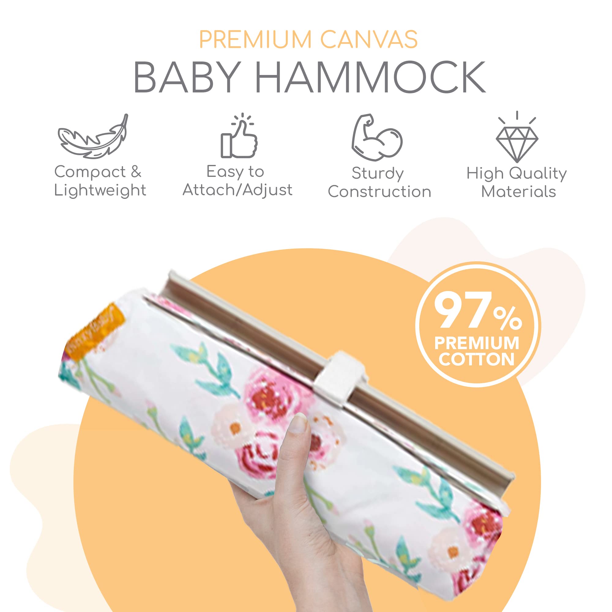 Baby Shopping Cart Hammock Seat for Infants & Toddlers - Universal Fit for All Car Seat Models, Supports Up to 50 lbs - Perfect for Grocery Stores & Shopping Malls (Full Bloom Design)