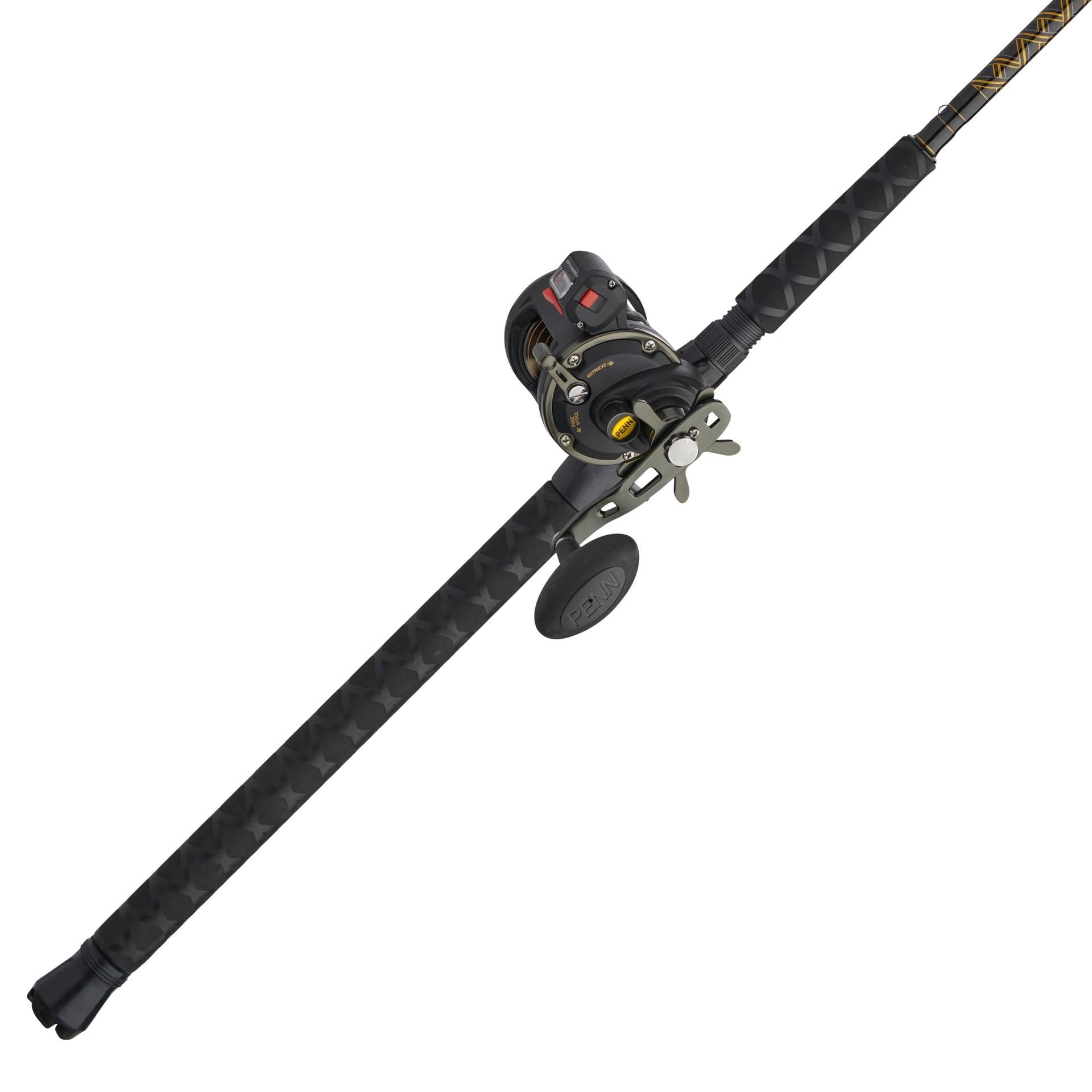 Squall® II Level Wind Conventional Fishing Rod and Reel Combo - Saltwater & Freshwater Angling for Offshore, Inshore, and Pier Fishing