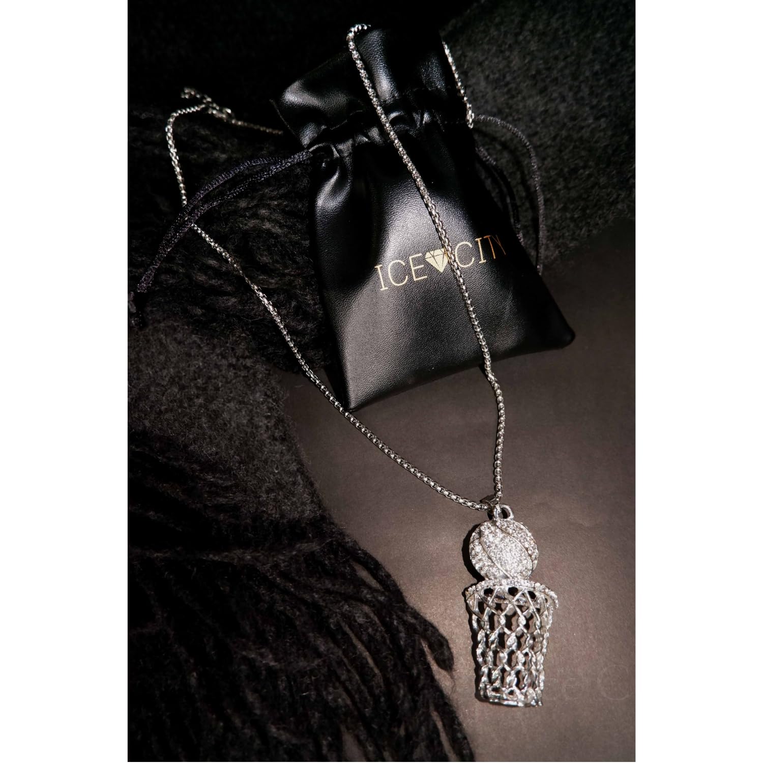 Stainless Steel Basketball Necklace for Men - 24 Inch Hip Hop Jewelry - Perfect for Basketball Fans, Sports Enthusiasts & Gift Giving