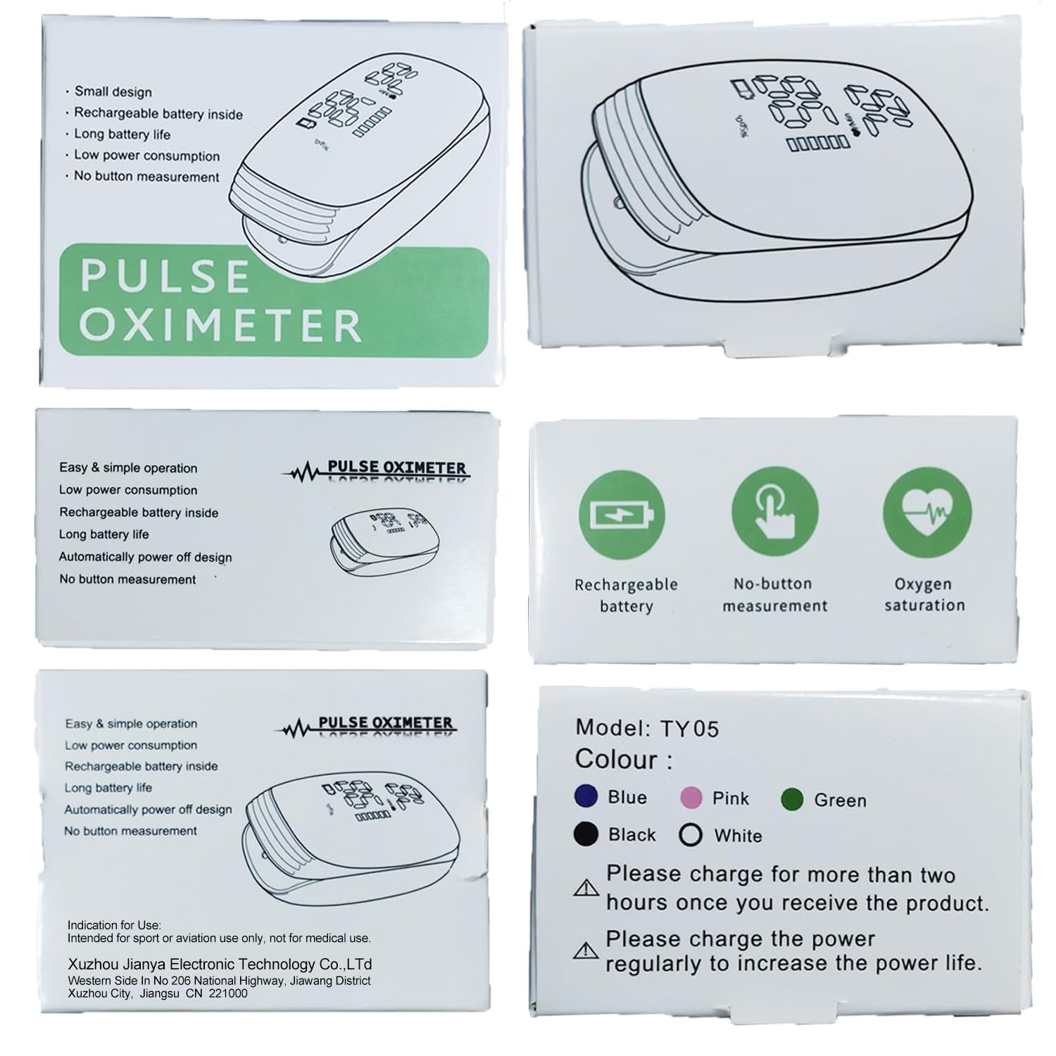 Accurate Rechargeable Fingertip Pulse Oximeter - Fast SpO2 & Blood Oxygen Saturation Monitor - Portable Oxygen Meter for Home, Travel & Sports - Black