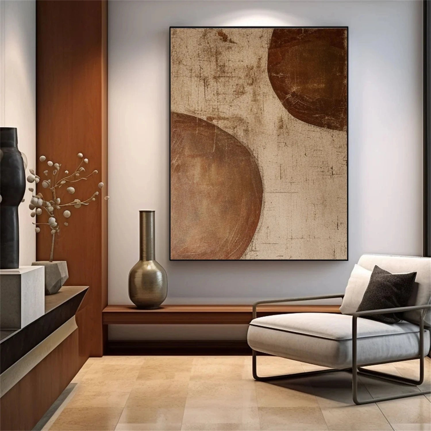 Beige & Brown Abstract Wall Art Print #BB159 - Modern Home Decor for Living Room, Bedroom & Office