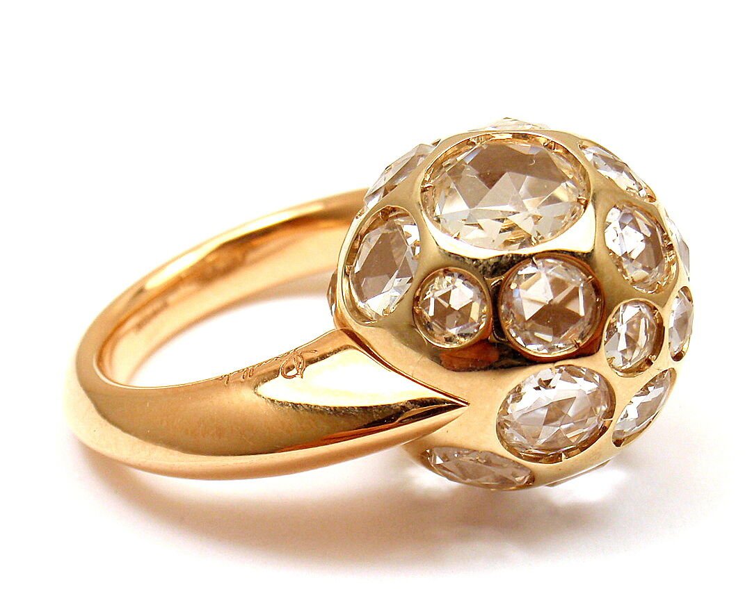 Authentic Pomellato Harem 18K Yellow Gold Rock Crystal Ring Size 5 - Luxury Jewelry for Women, Perfect for Weddings, Parties & Special Occasions
