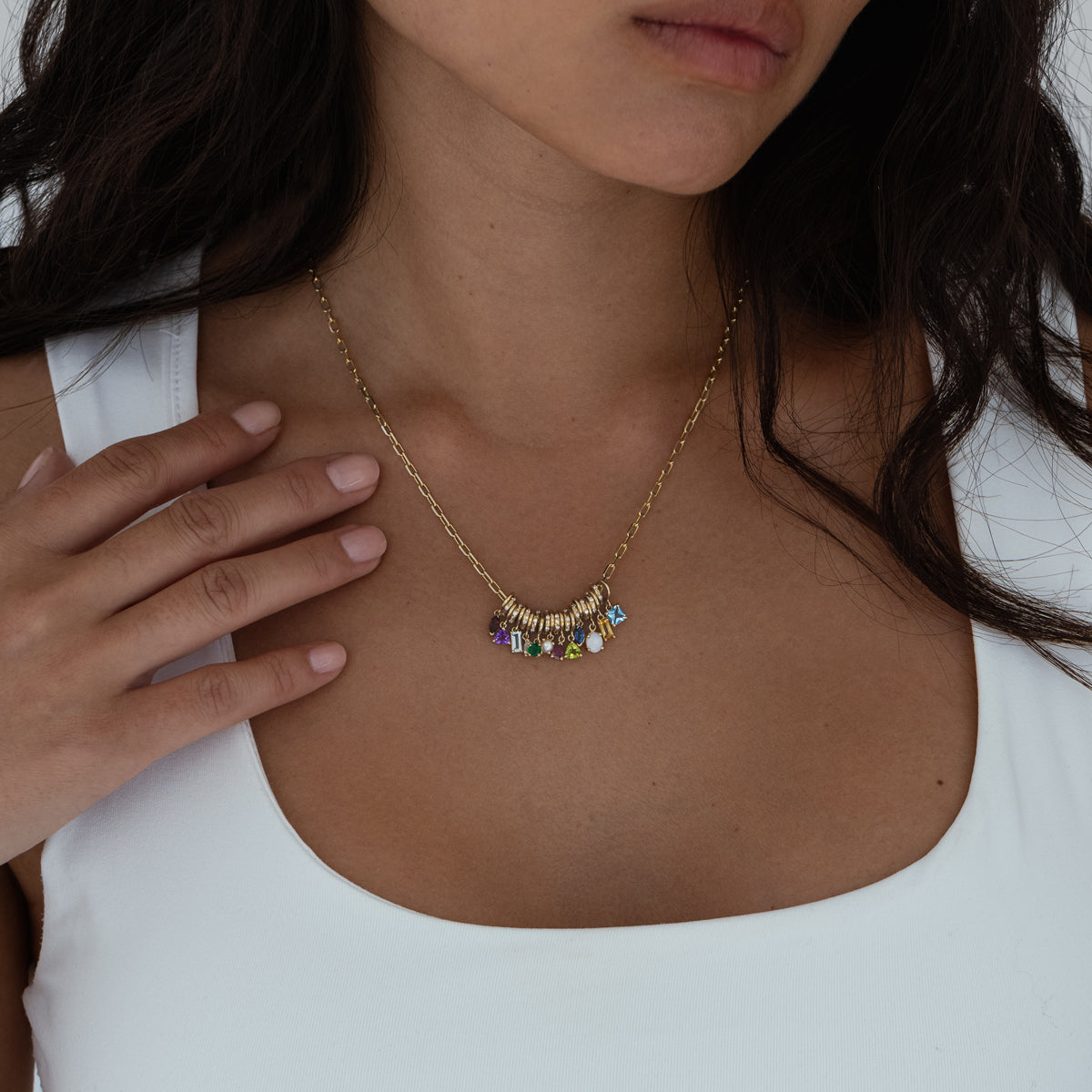 Birthstone Charms Necklace - Personalized Zodiac Jewelry for Women | Perfect Gift for Birthday, Anniversary & Mother's Day | Everyday Wear & Special Occasions