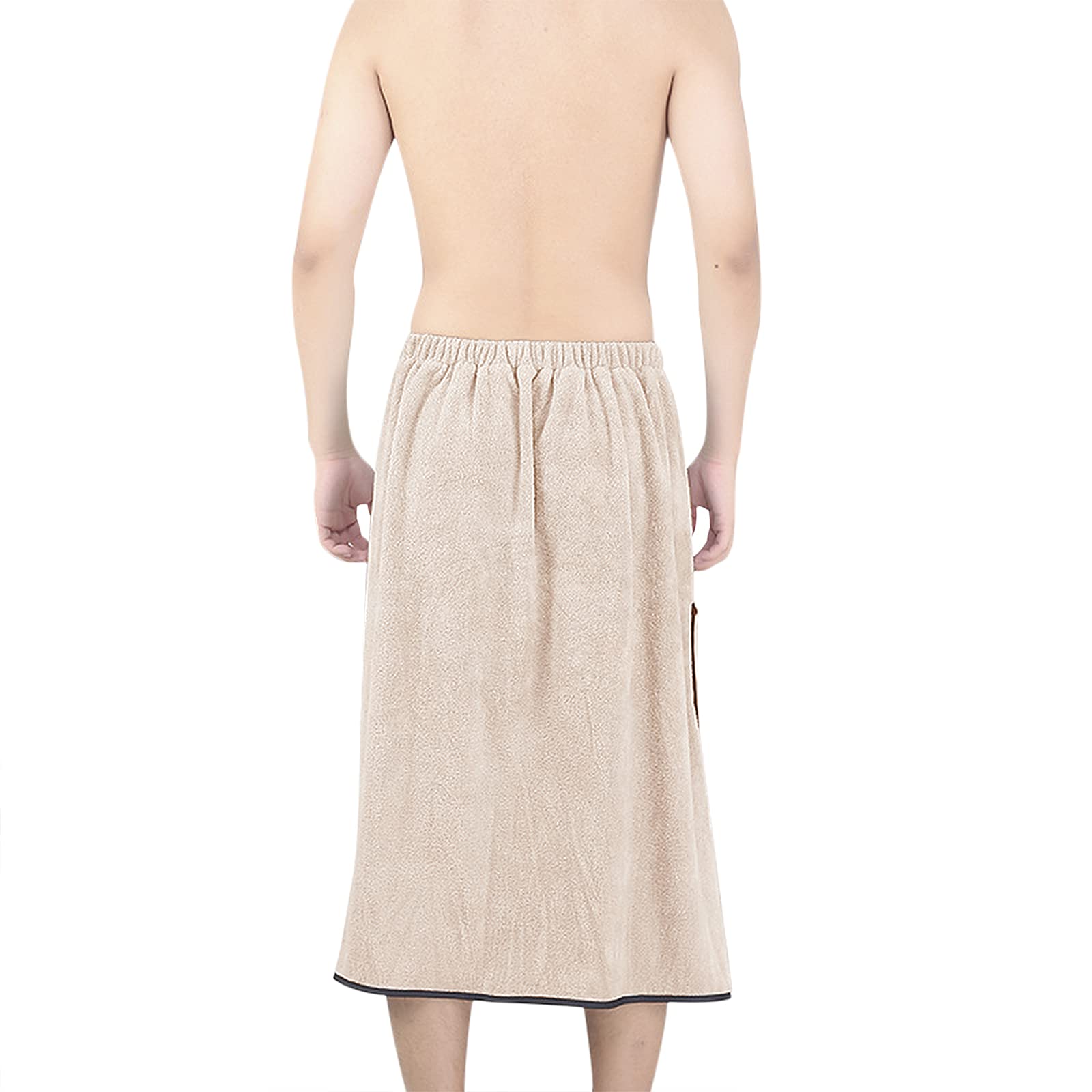 Premium GRE Men's Bath Wrap Towel - Ultra Soft Water Absorbent Microfiber Spa Robe with Adjustable Snap Closure | Quick-Drying Shower Cover Up for Gym, Pool & Beach