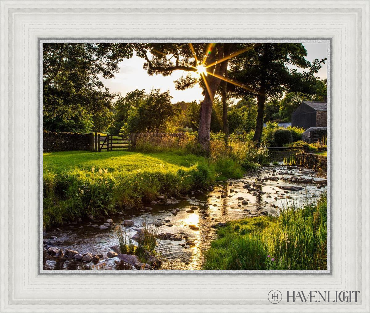Downham Spring Brook at Sunset - Premium Wall Art Plate 4 for Home & Office Decor - Perfect for Living Room, Bedroom, or Gift