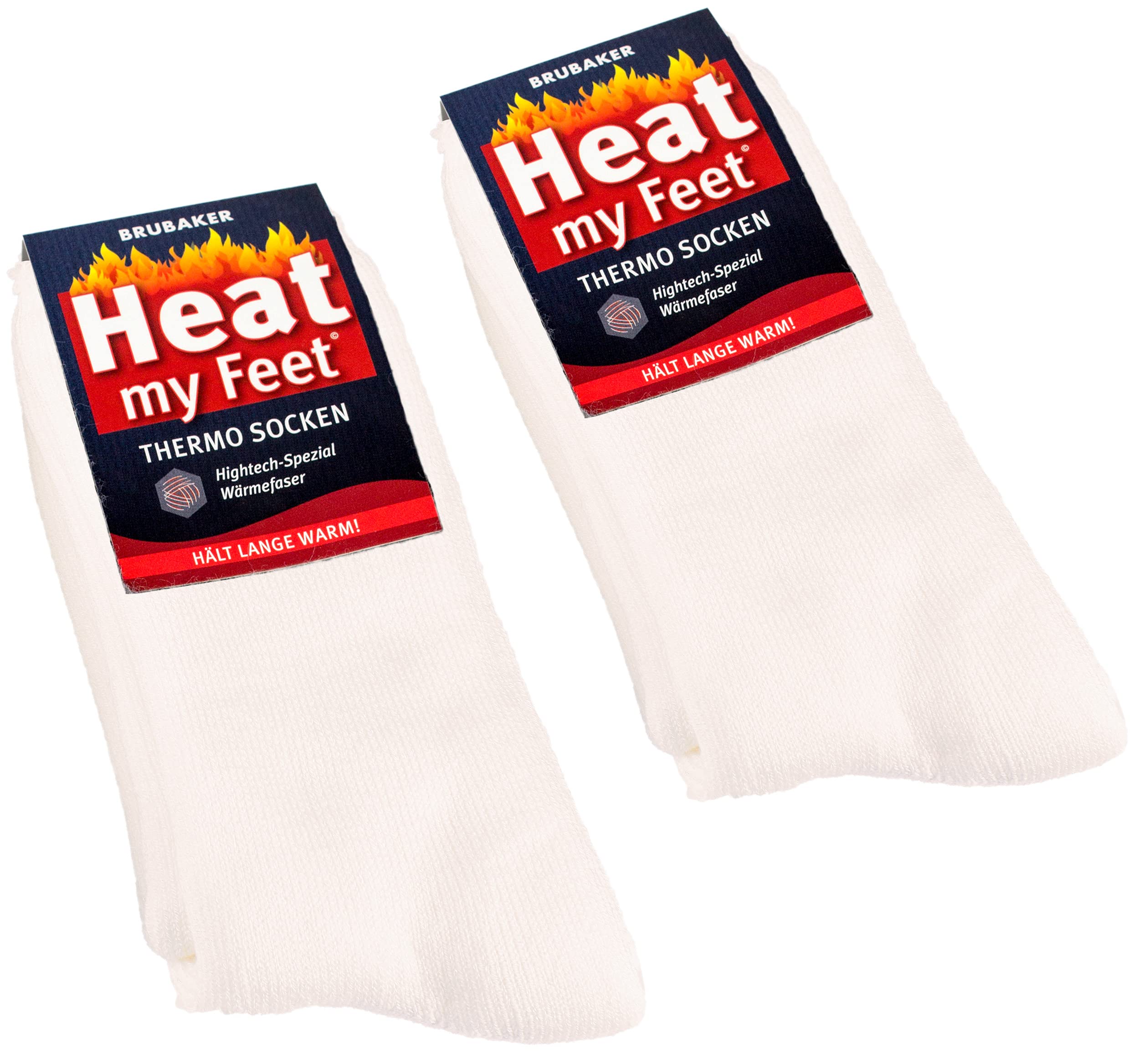 2-Pack BRUBAKER Thermal Socks for Women & Men - Ultra Warm Winter Socks with Heat-Trapping Insulation Fibers - Perfect for Cold Weather, Hiking, Skiing and Indoor Comfort