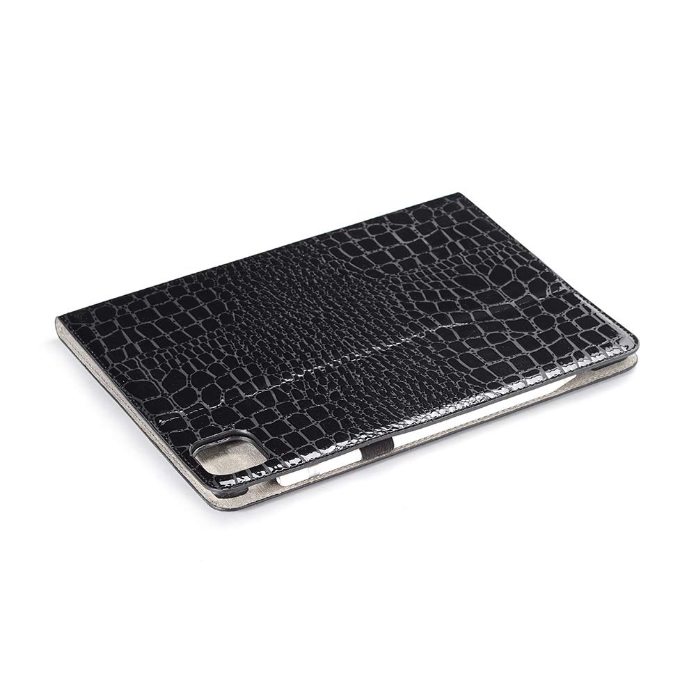 Premium Crocodile-Pattern Synthetic Leather iPad Pro 11-inch Case (6th/5th/4th/3rd Gen) & iPad Air 10.9-inch Case (6th/5th/4th Gen) - Folio Smart Cover with Auto Sleep/Wake, Card Slots & Apple Pencil Holder - Elegant Black for Women - Perfect for Work, Travel & Daily Use