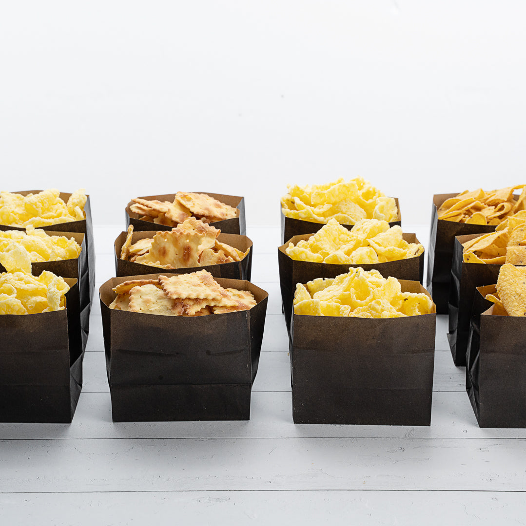 Eco-Friendly Black Paper Snack Bags 4.25