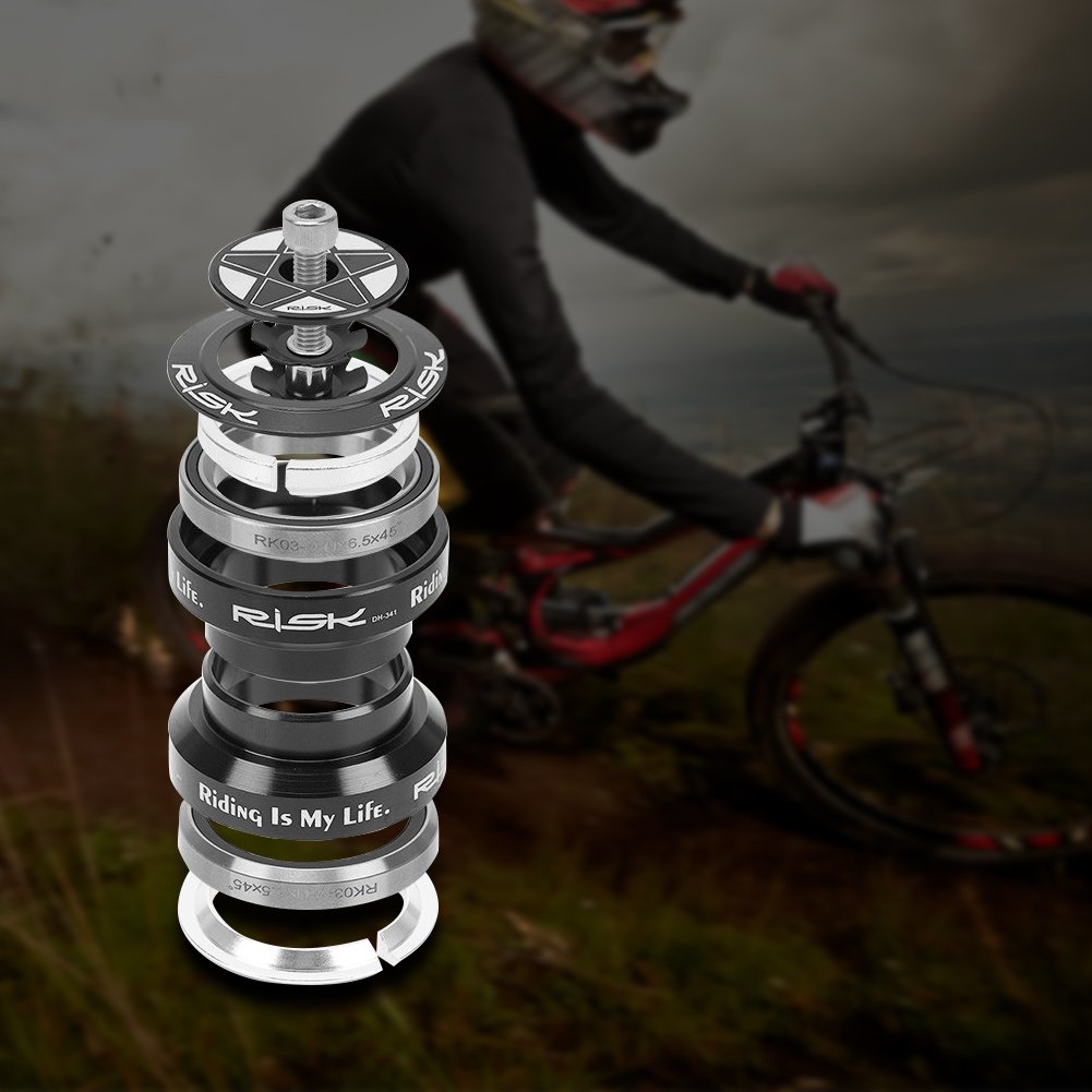 Tbest 34mm Aluminum Alloy Bike Headset - Compatible with 28.6mm Straight Steerer Fork Bearings | Durable Cycling Component for Mountain Bikes & Road Bikes