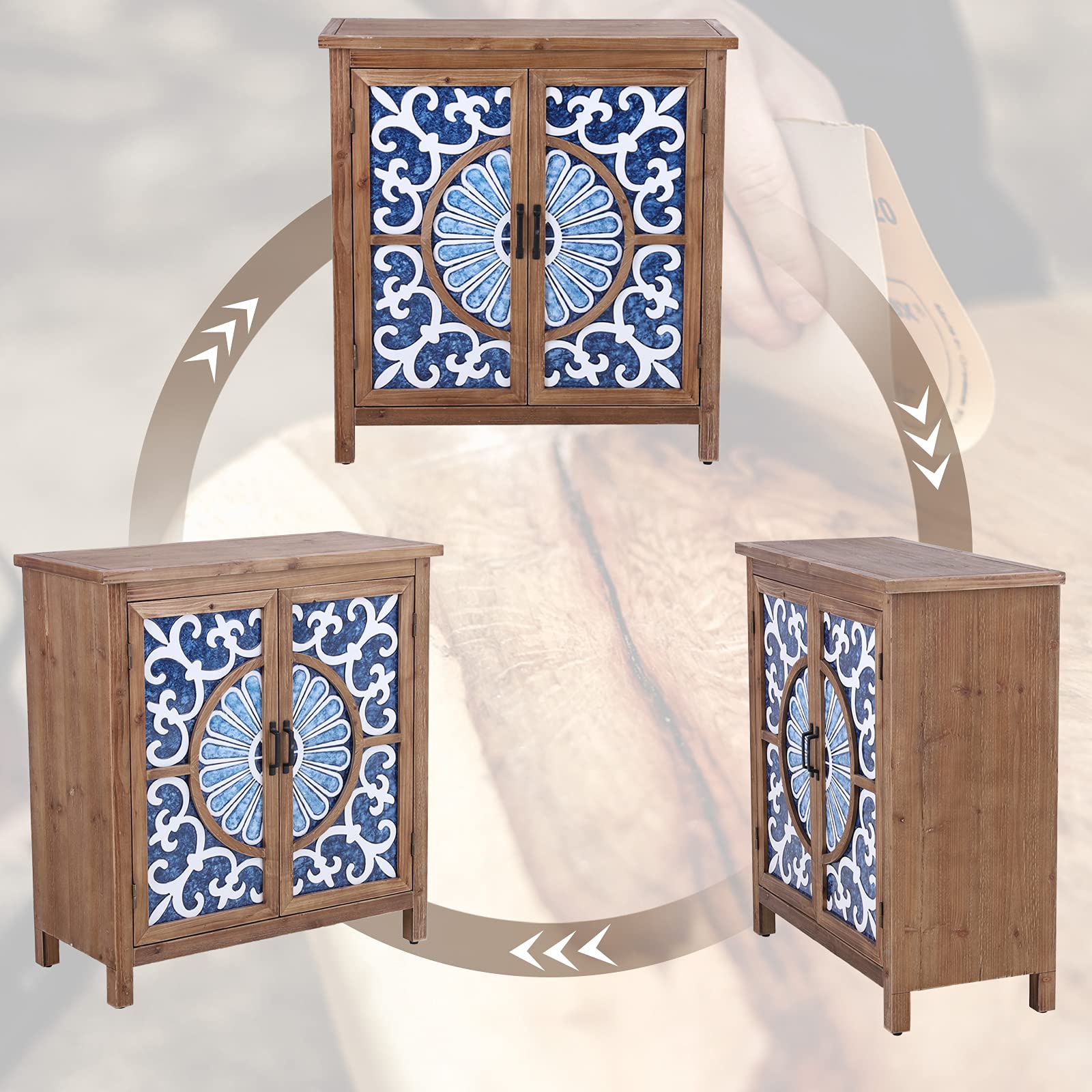 PHI VILLA Accent Cabinet with Doors - Modern Sideboard Buffet Cabinet for Living Room Storage, Entryway Hallway Organizer, Farmhouse Style Home Decor Furniture for Dining Room & Bedroom