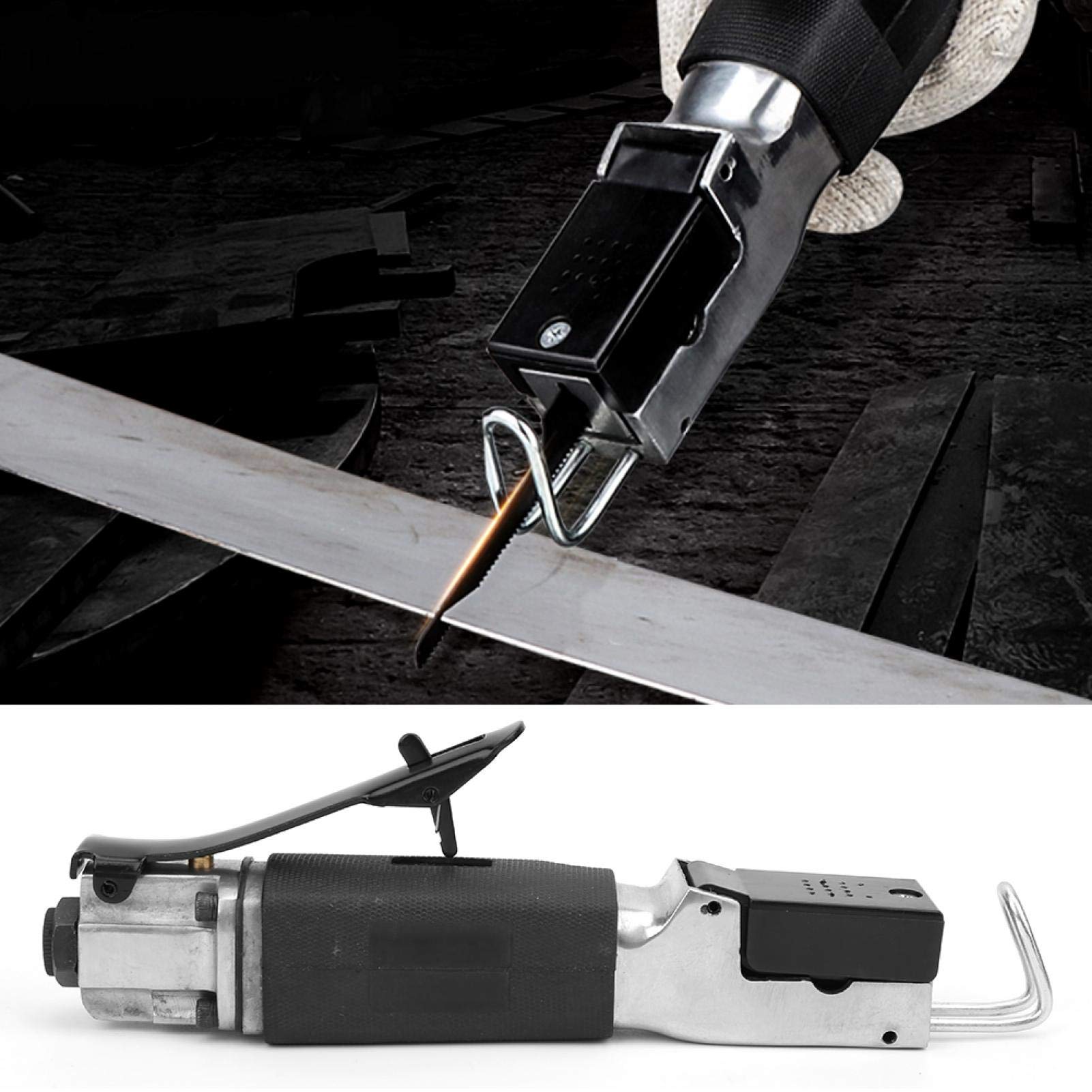 Air Reciprocating Saw - Heavy Duty Pneumatic Metal Cutting Tool with 3PC Saw Blades for Aluminum Sheet Metal | Ideal for HVAC, Auto Repair & Metal Fabrication
