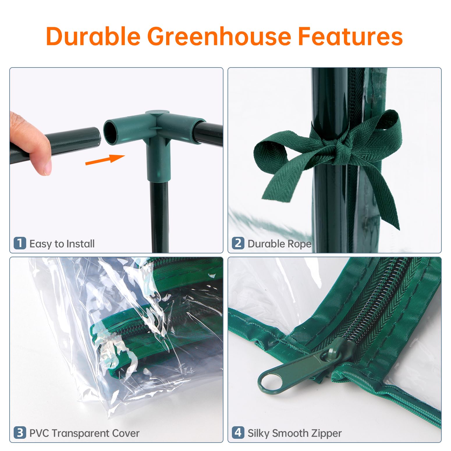 Walk In Greenhouse with Grow Lights - 56.3