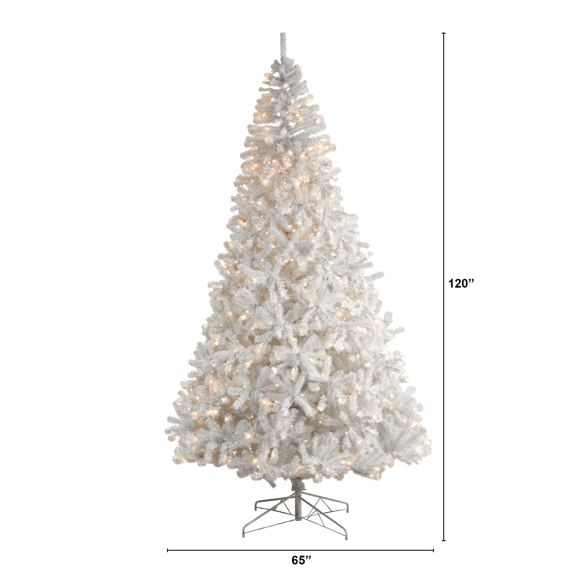 Nearly Natural 10ft Pre-Lit Artificial Christmas Tree with 2200 Bendable Branches & 800 Warm White LED Lights - Metal Stand for Stability | Perfect for Living Room, Office & Holiday Decorations