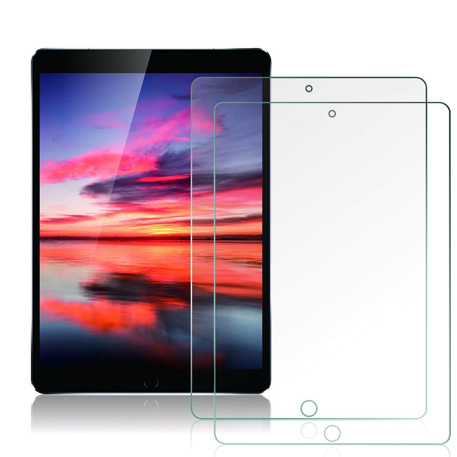 2-Pack Tempered Glass Screen Protector for iPad 9.7 Inch (2018/2017 Model, 6th/5th Gen) & iPad Air 1/2 & iPad Pro 9.7 Inch - Anti-Scratch, Bubble-Free, HD Clear, Apple Pencil Compatible, Case Friendly - Perfect for Work, School and Entertainment