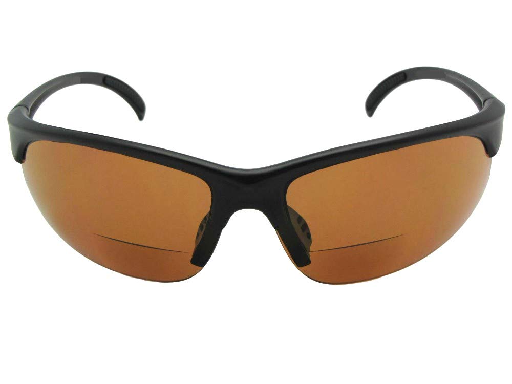 Semi Rimless Bifocal Sunglasses B33 - UV Protection Reading Glasses for Men & Women - Perfect for Driving, Fishing, and Outdoor Activities
