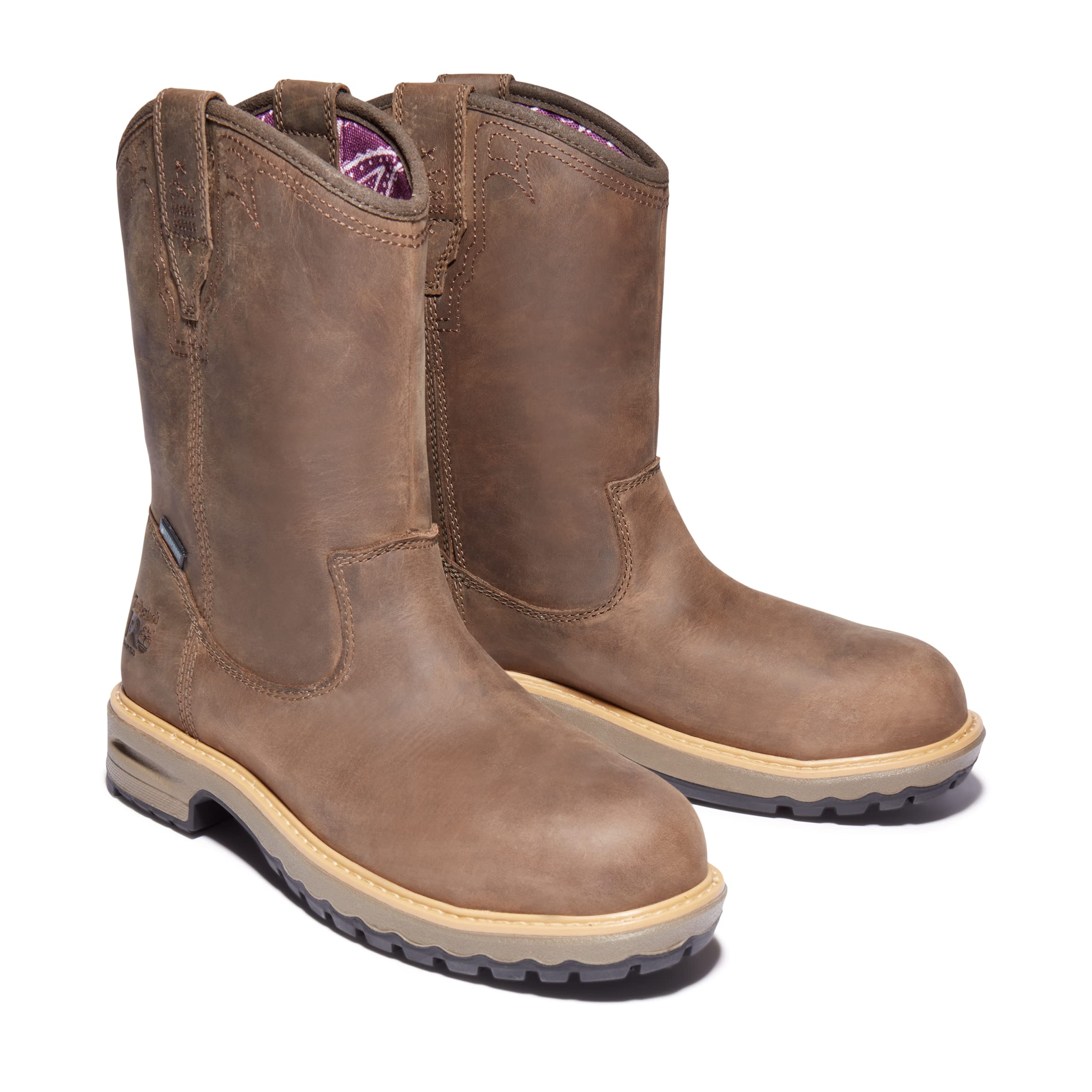 Timberland Women's Ashlar Pull-On Alloy Safety Toe Waterproof Work Boots - Slip Resistant & Comfortable for Construction, Warehouse & Outdoor Jobs