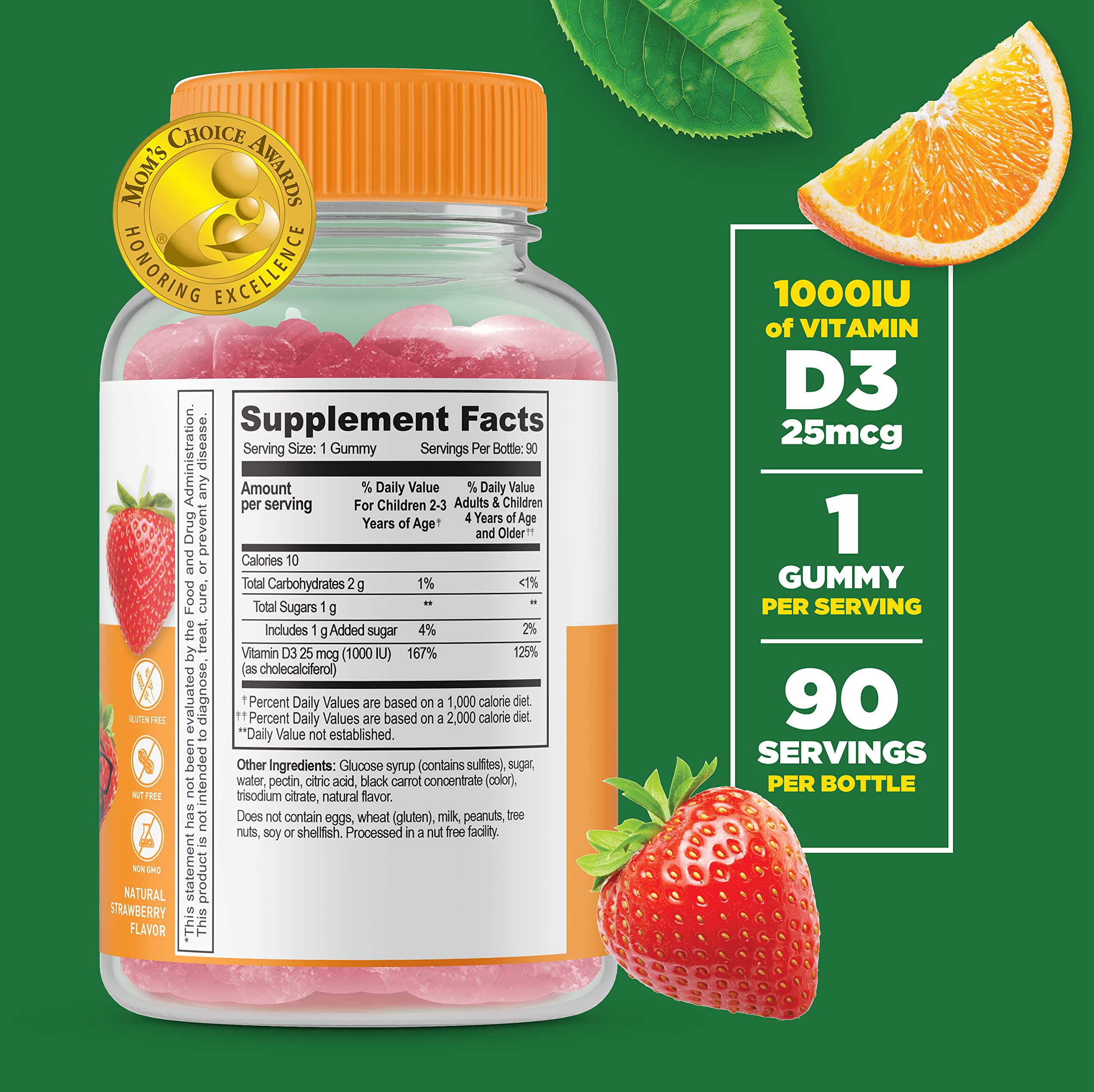 Lifeable Calcium with Vitamin D Kids Gummies Bundle - Tasty Chewable Vitamin Supplement for Strong Bones, Gluten Free & Non-GMO - Perfect for Daily Nutrition & Immune Support for Growing Children