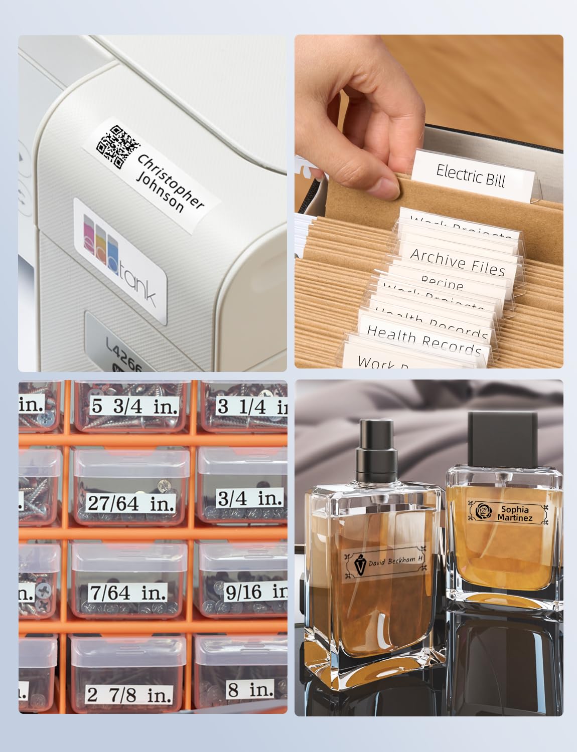 Makeid Label Maker E1 - Bluetooth Rechargeable Label Printer with QWERTY Keyboard & 3.4