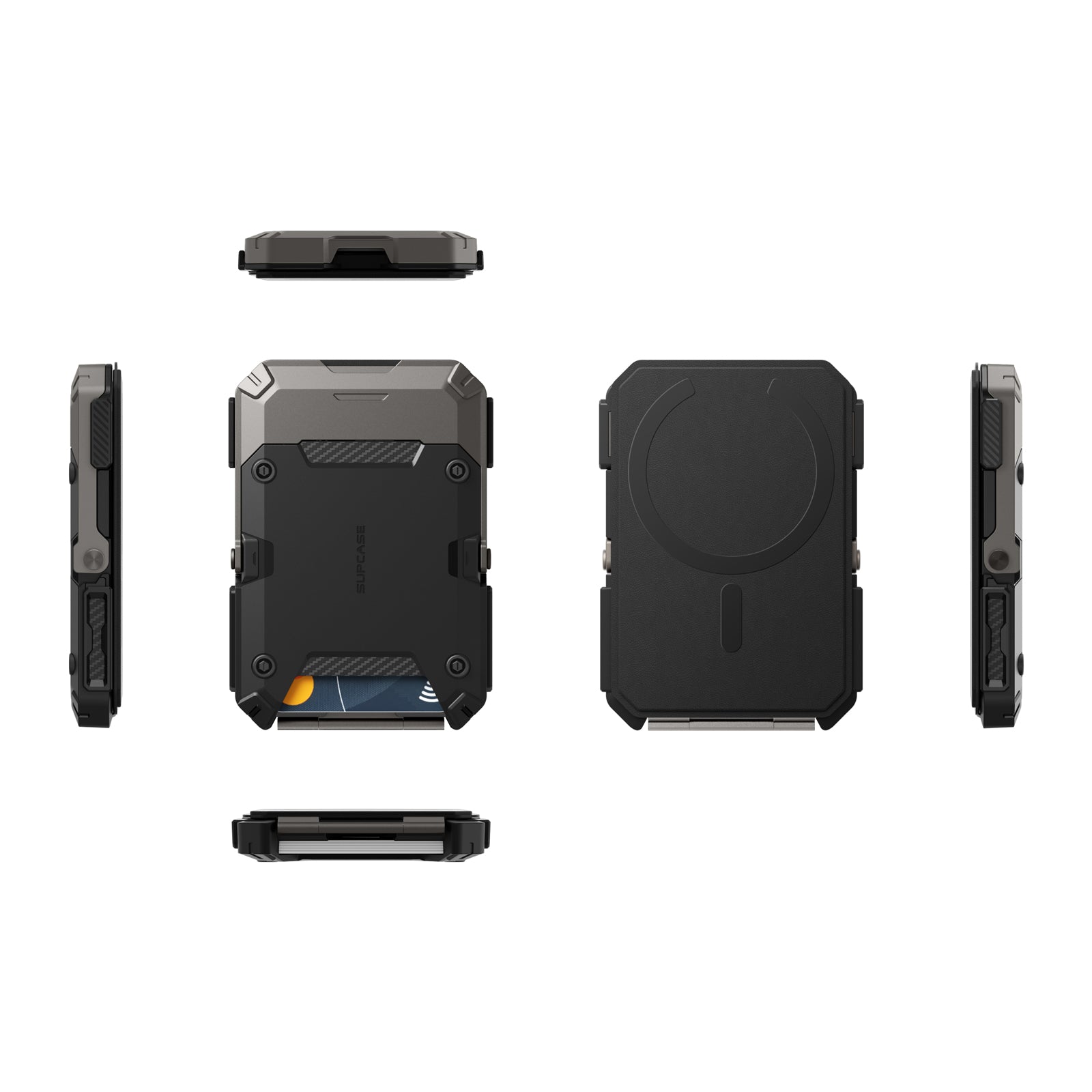 MagFlip Magnetic Wallet with Stand - Slim RFID Blocking Wallet for Men & Women | Open Box Black | Perfect for Travel, Work & Everyday Use