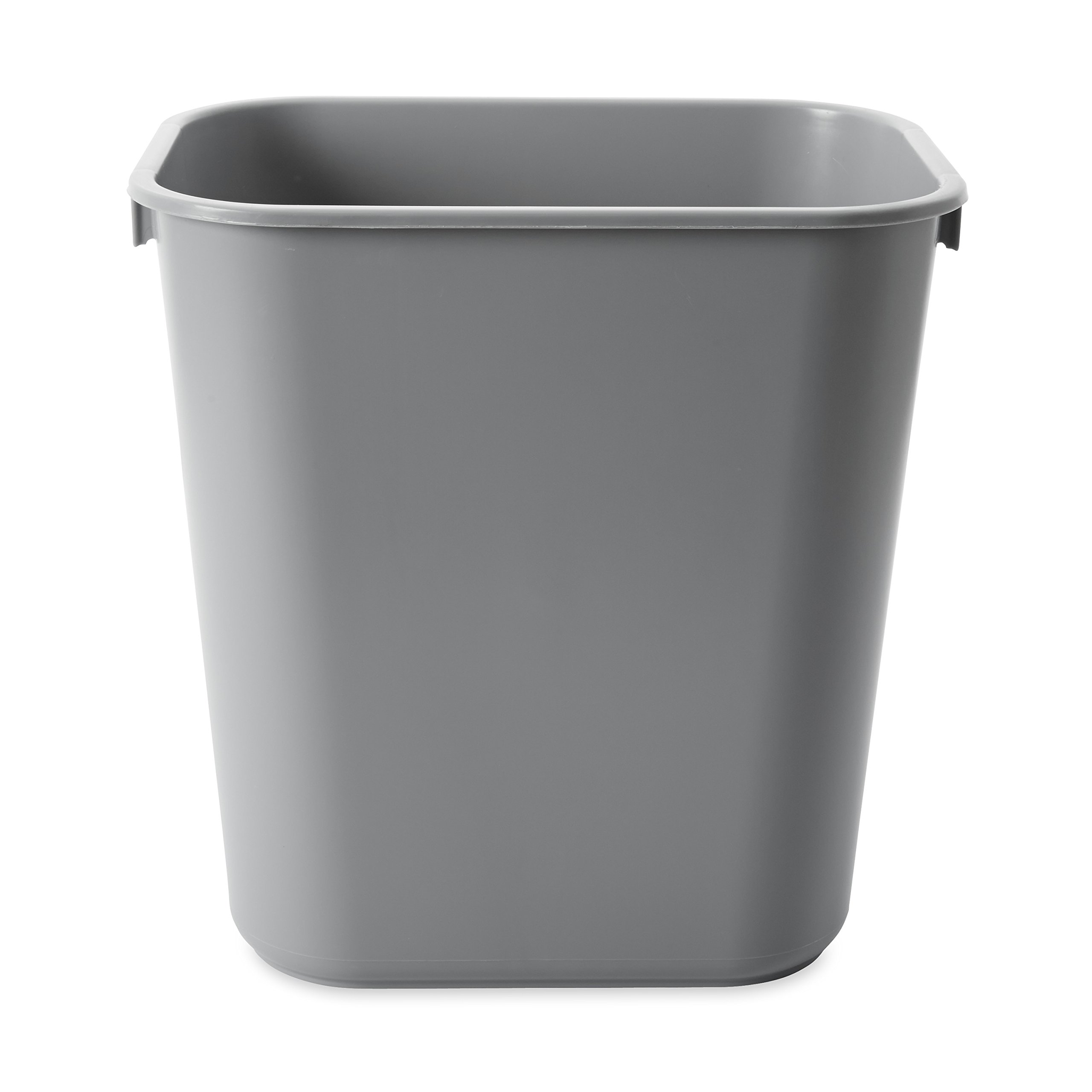 Rubbermaid 3.5-Gallon Small Gray Rectangular Desk Side Trash Can - Compact Office Bathroom Bedroom Waste Bin - Fits Under Desk Cabinet Sink - Ideal for Home Office Dormitory Bathroom and Small Spaces