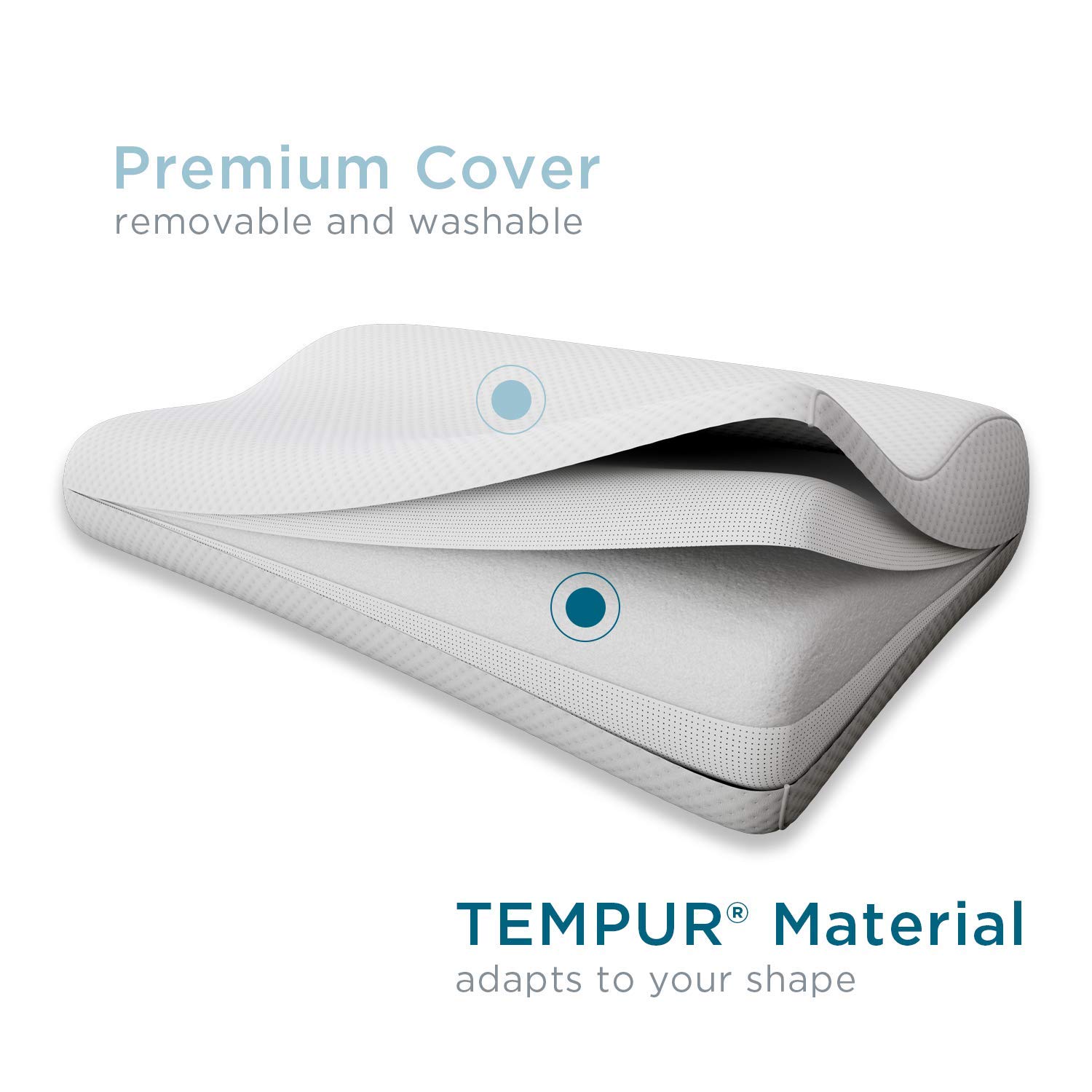 Tempur-Pedic Cloud Breeze Dual Cooling King Size Pillow & TEMPUR-Ergo Neck Support Pillow (Large Profile) - Ideal for Hot Sleepers and Neck Pain Relief, Perfect for Side and Back Sleepers