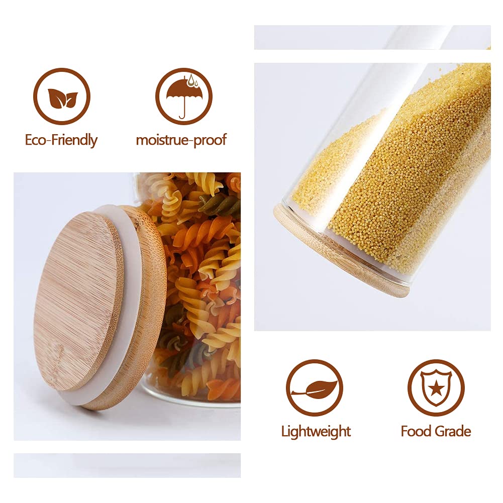 450ml Glass Jars with Bamboo Lids - Airtight Food Storage Containers for Kitchen, Pantry & Office (3-Pack) | Perfect for Cereal, Coffee, Tea, Spices & Dry Goods Organization