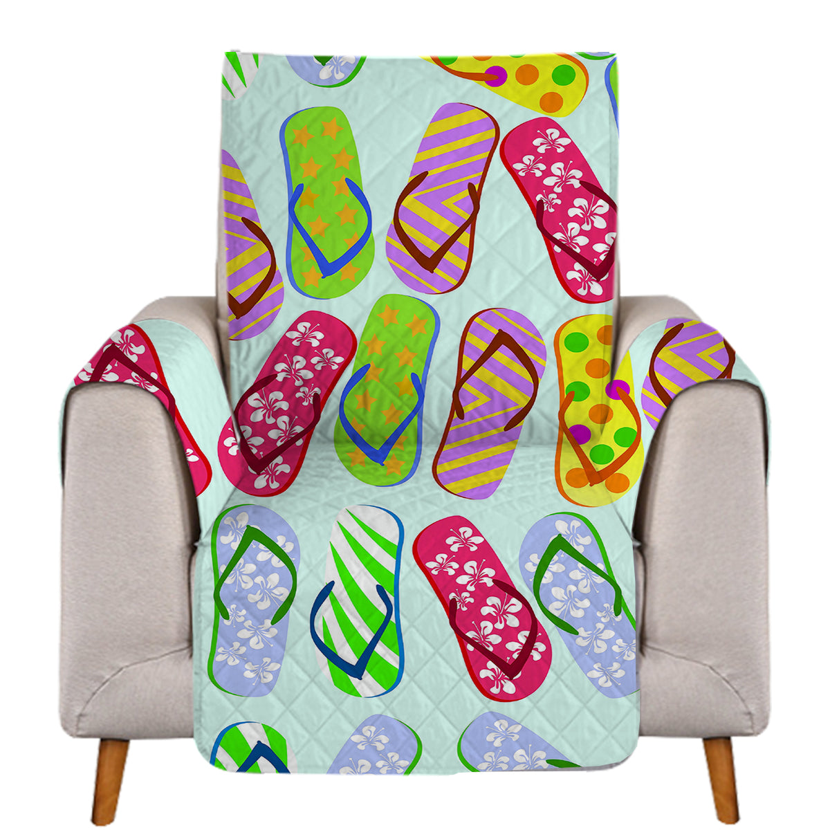 Flip Flops Kinda Girl Sofa Cover - Soft Stretch Couch Slipcover for Living Room, Bedroom, Dorm - Perfect for Pet Owners & Home Decor